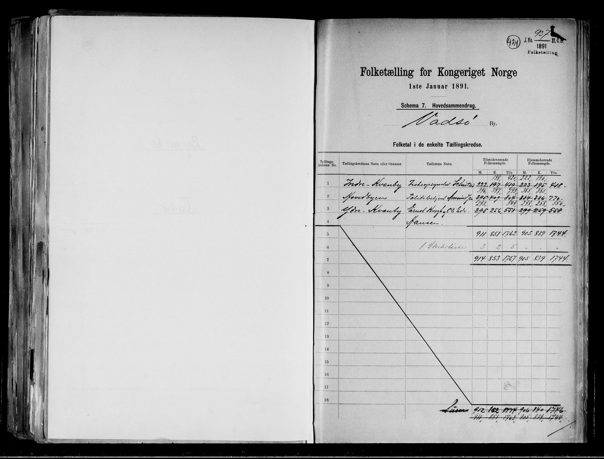 RA, 1891 census for 2003 Vadsø, 1891, p. 2
