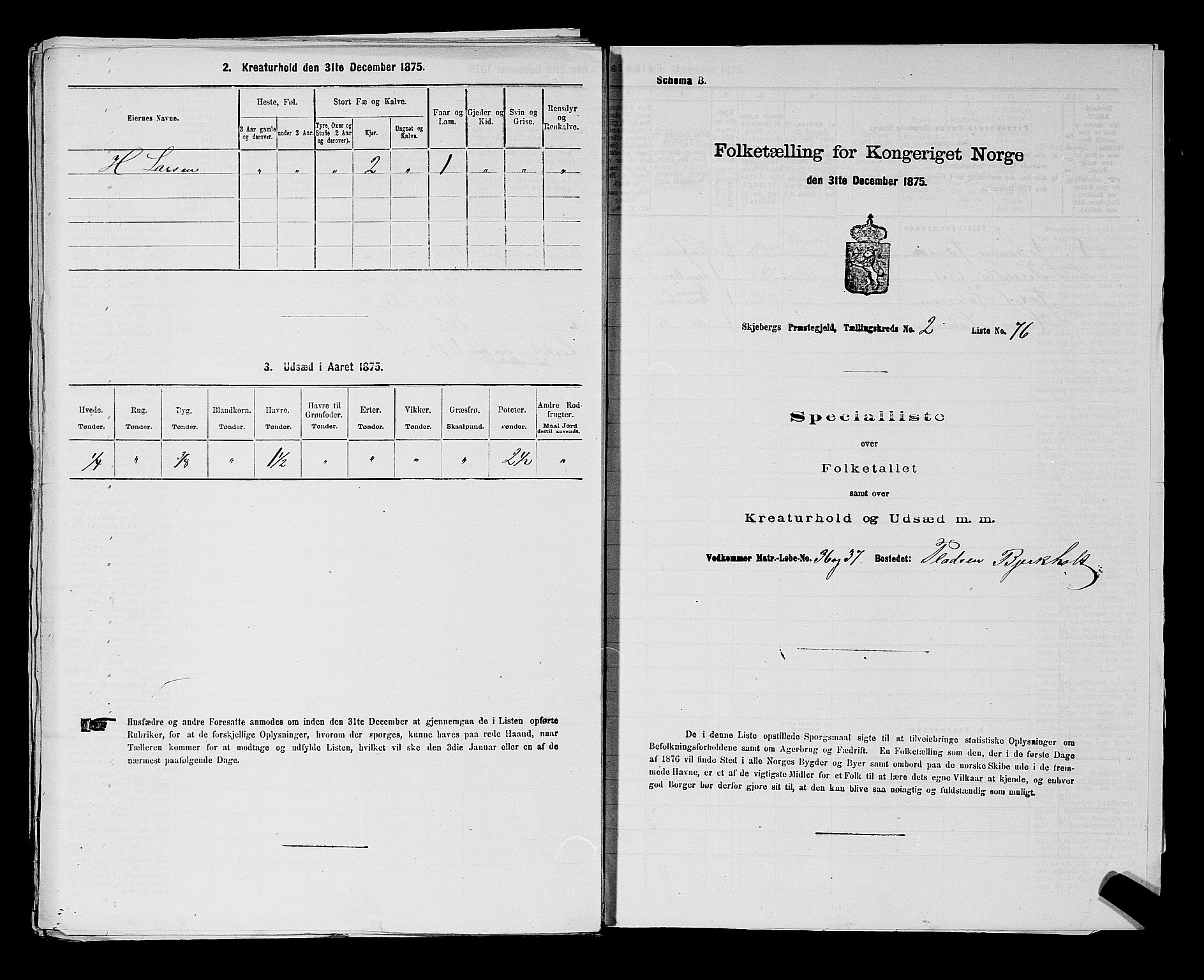 RA, 1875 census for 0115P Skjeberg, 1875, p. 378