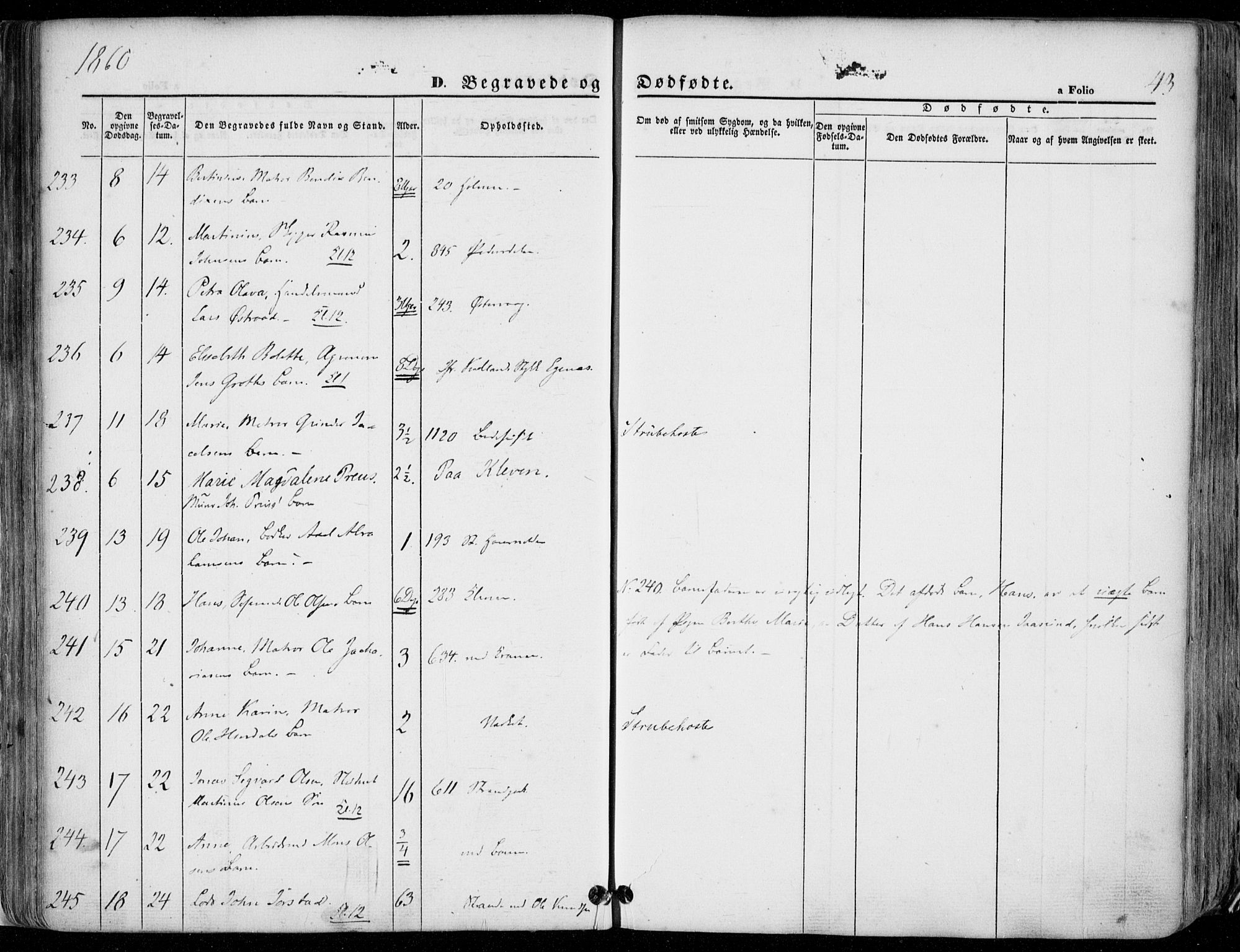 Domkirken sokneprestkontor, AV/SAST-A-101812/001/30/30BA/L0020: Parish register (official) no. A 19, 1858-1877, p. 43