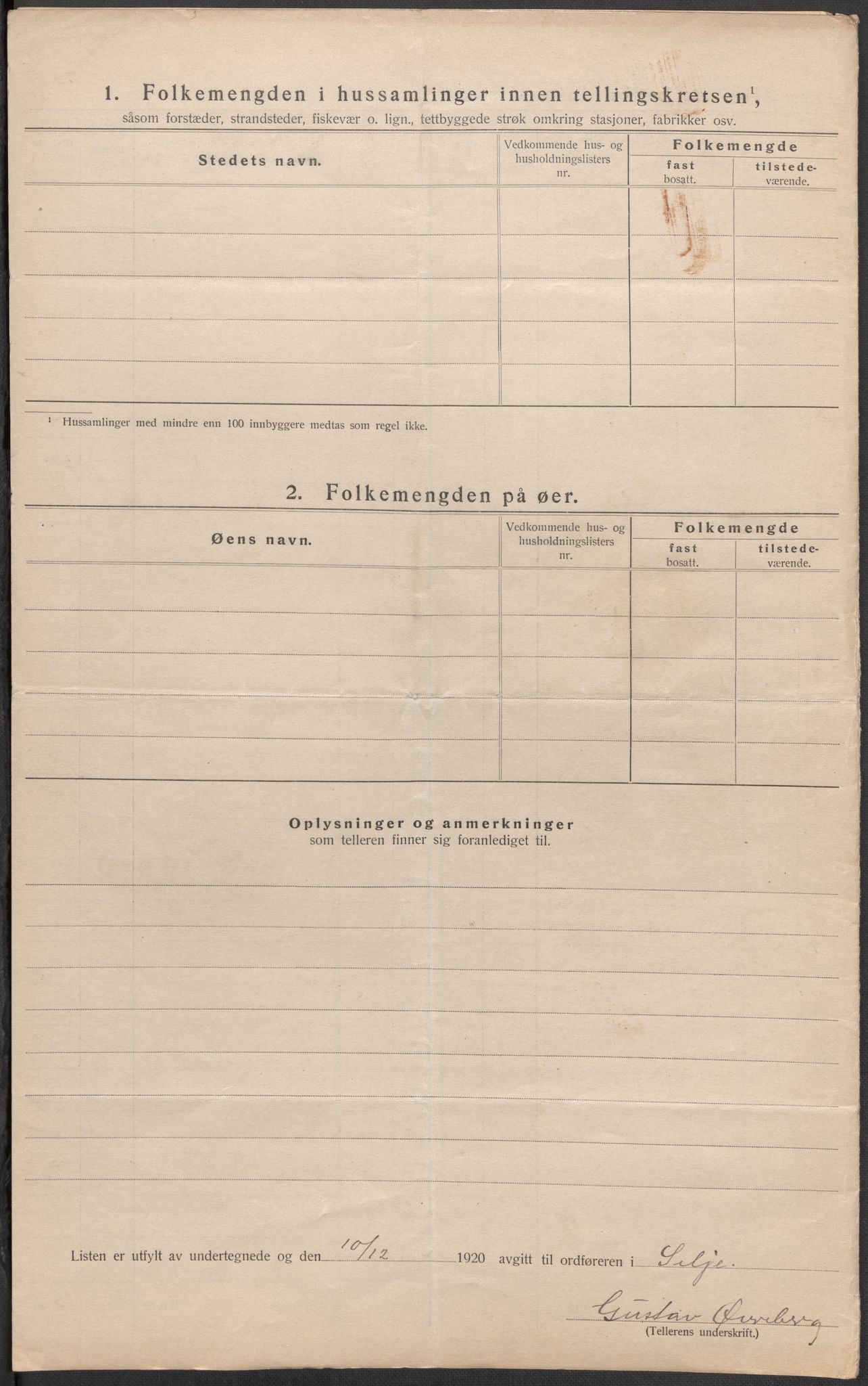 SAB, 1920 census for Selje, 1920, p. 12