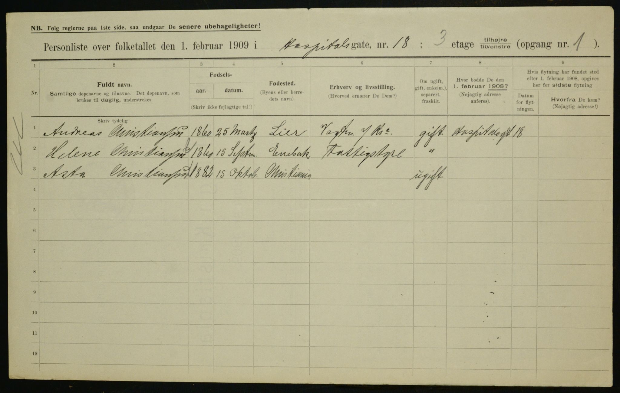 OBA, Municipal Census 1909 for Kristiania, 1909, p. 37673