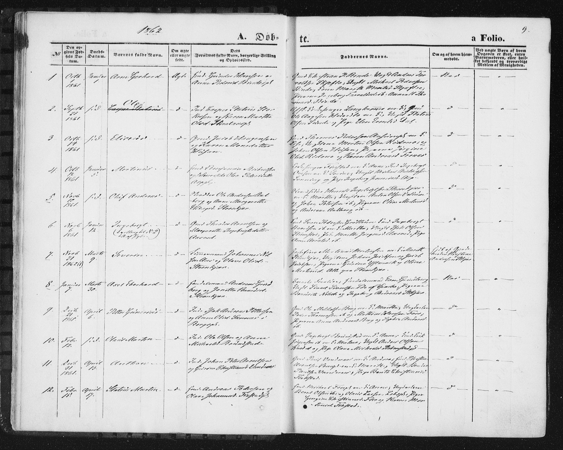 Ministerialprotokoller, klokkerbøker og fødselsregistre - Nord-Trøndelag, SAT/A-1458/746/L0447: Parish register (official) no. 746A06, 1860-1877, p. 9
