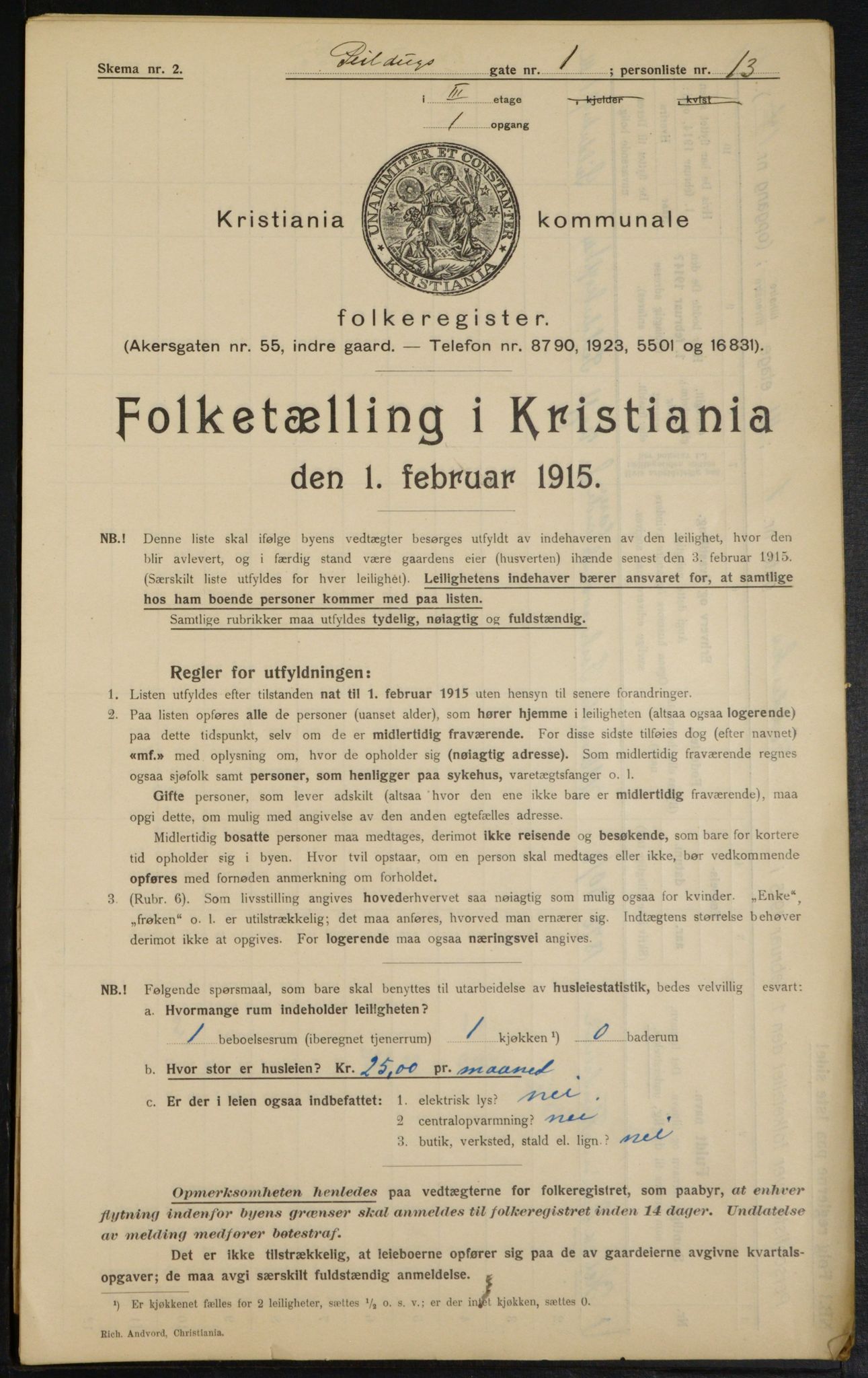 OBA, Municipal Census 1915 for Kristiania, 1915, p. 93602