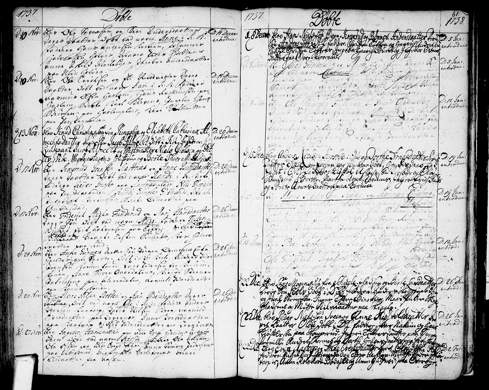 Rakkestad prestekontor Kirkebøker, AV/SAO-A-2008/F/Fa/L0001: Parish register (official) no. I 1, 1722-1740, p. 61