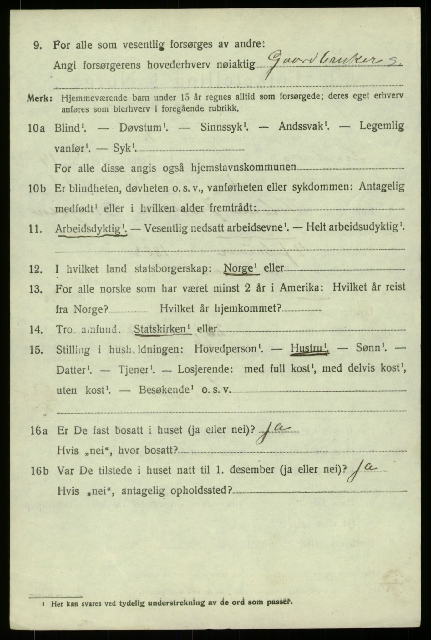 SAB, 1920 census for Lindås, 1920, p. 7218