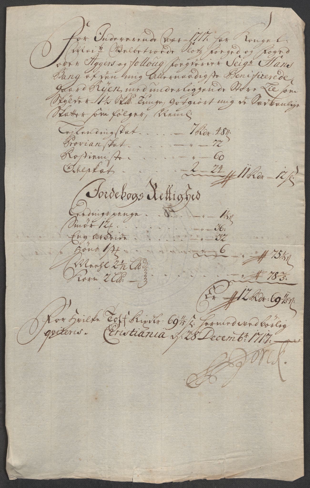 Rentekammeret inntil 1814, Reviderte regnskaper, Fogderegnskap, AV/RA-EA-4092/R10/L0455: Fogderegnskap Aker og Follo, 1717, p. 313