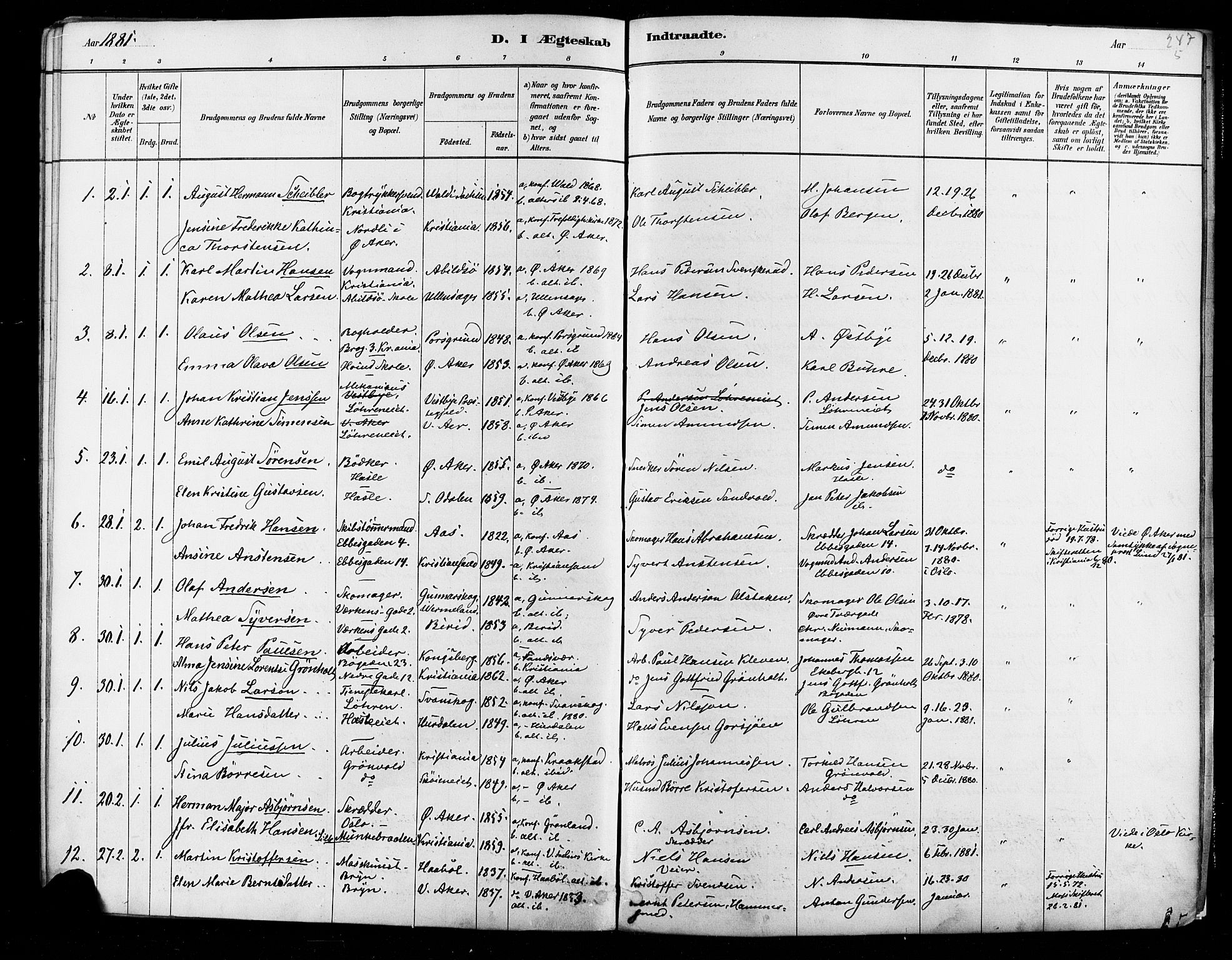 Østre Aker prestekontor Kirkebøker, AV/SAO-A-10840/F/Fa/L0006: Parish register (official) no. I 5, 1879-1882, p. 247e