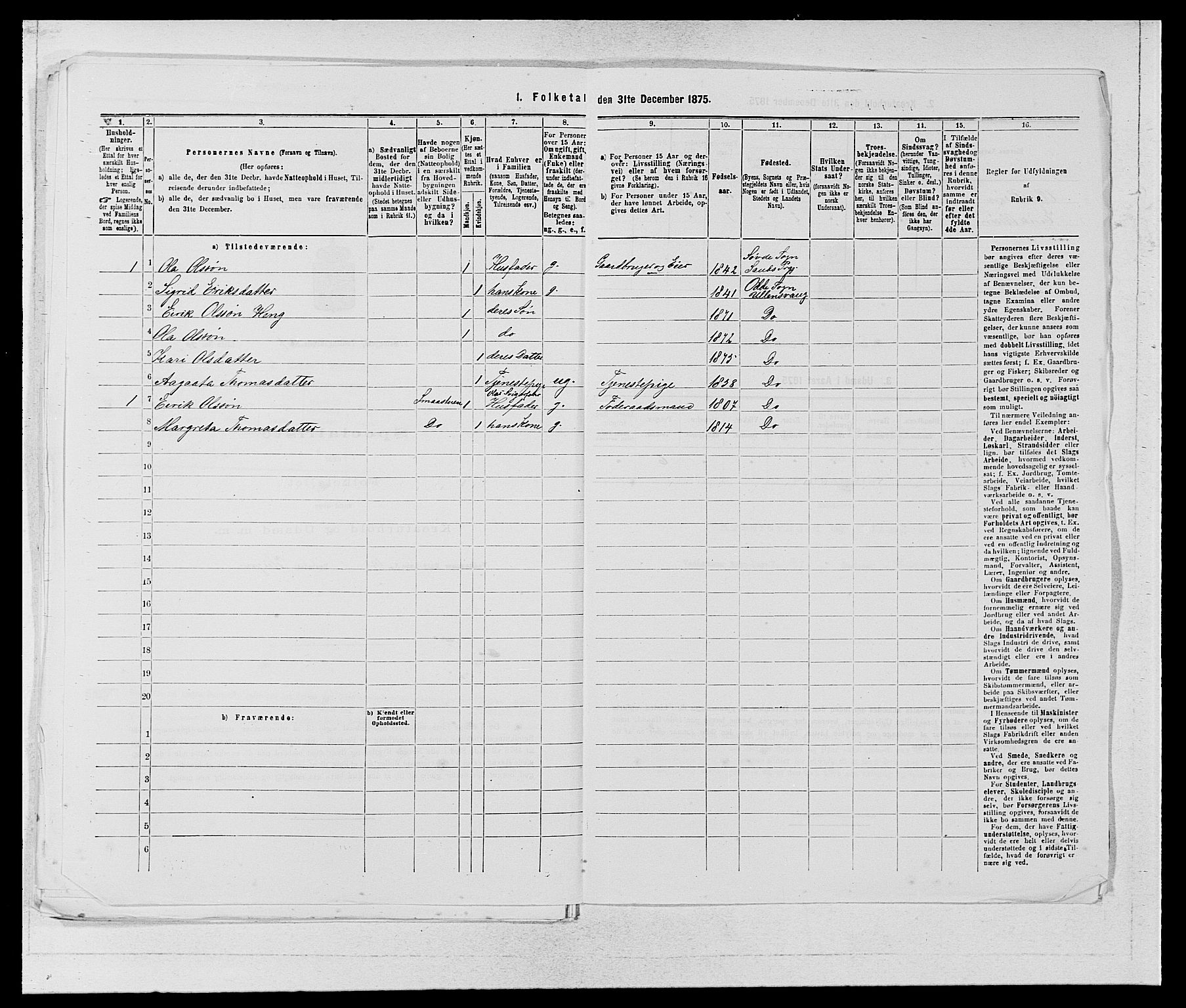 SAB, 1875 census for 1230P Ullensvang, 1875, p. 118