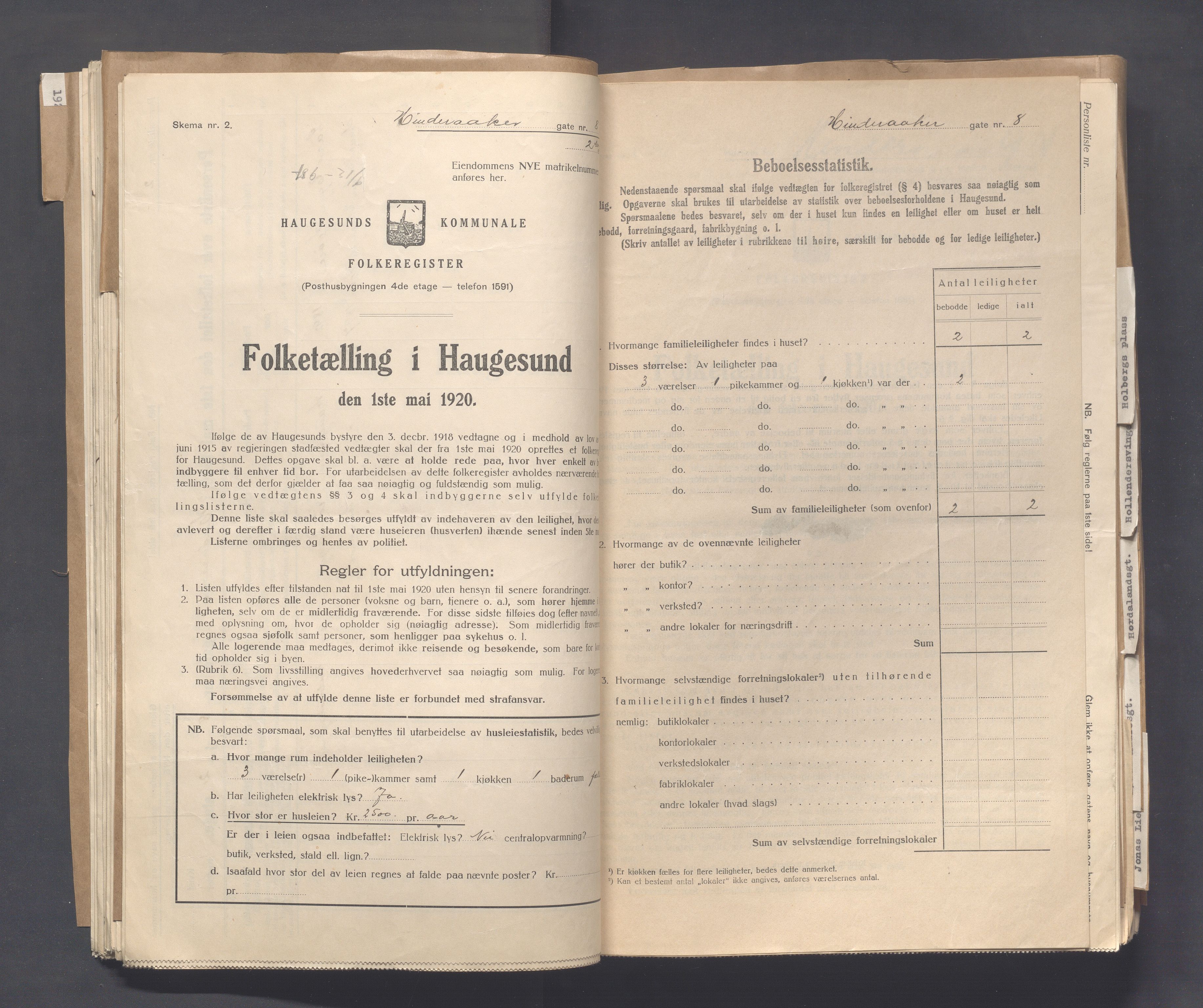 IKAR, Local census 1.5.1920 for Haugesund, 1920, p. 2145