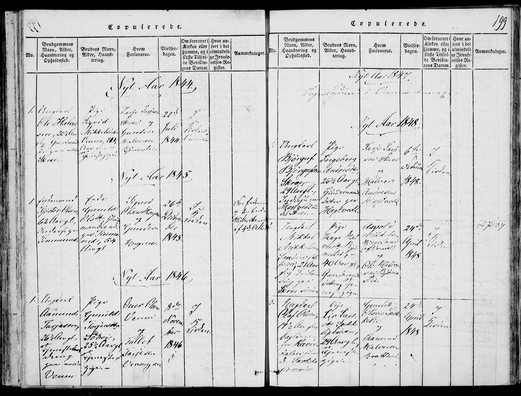 Fyresdal kirkebøker, SAKO/A-263/F/Fb/L0001: Parish register (official) no. II 1, 1815-1854, p. 199