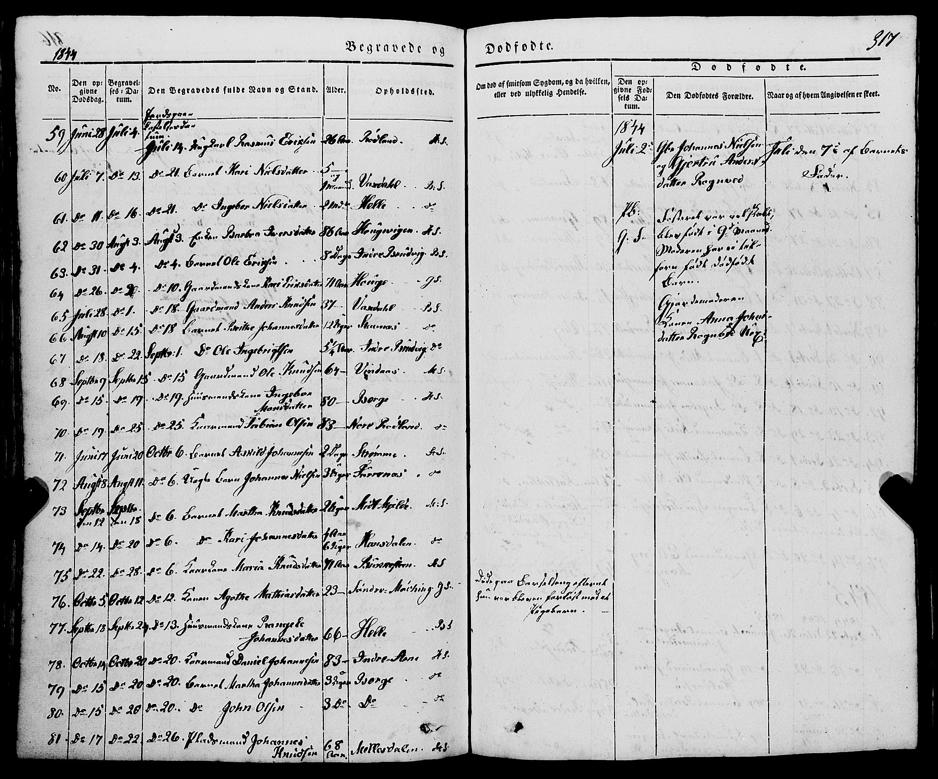 Haus sokneprestembete, SAB/A-75601/H/Haa: Parish register (official) no. A 15, 1838-1847, p. 317