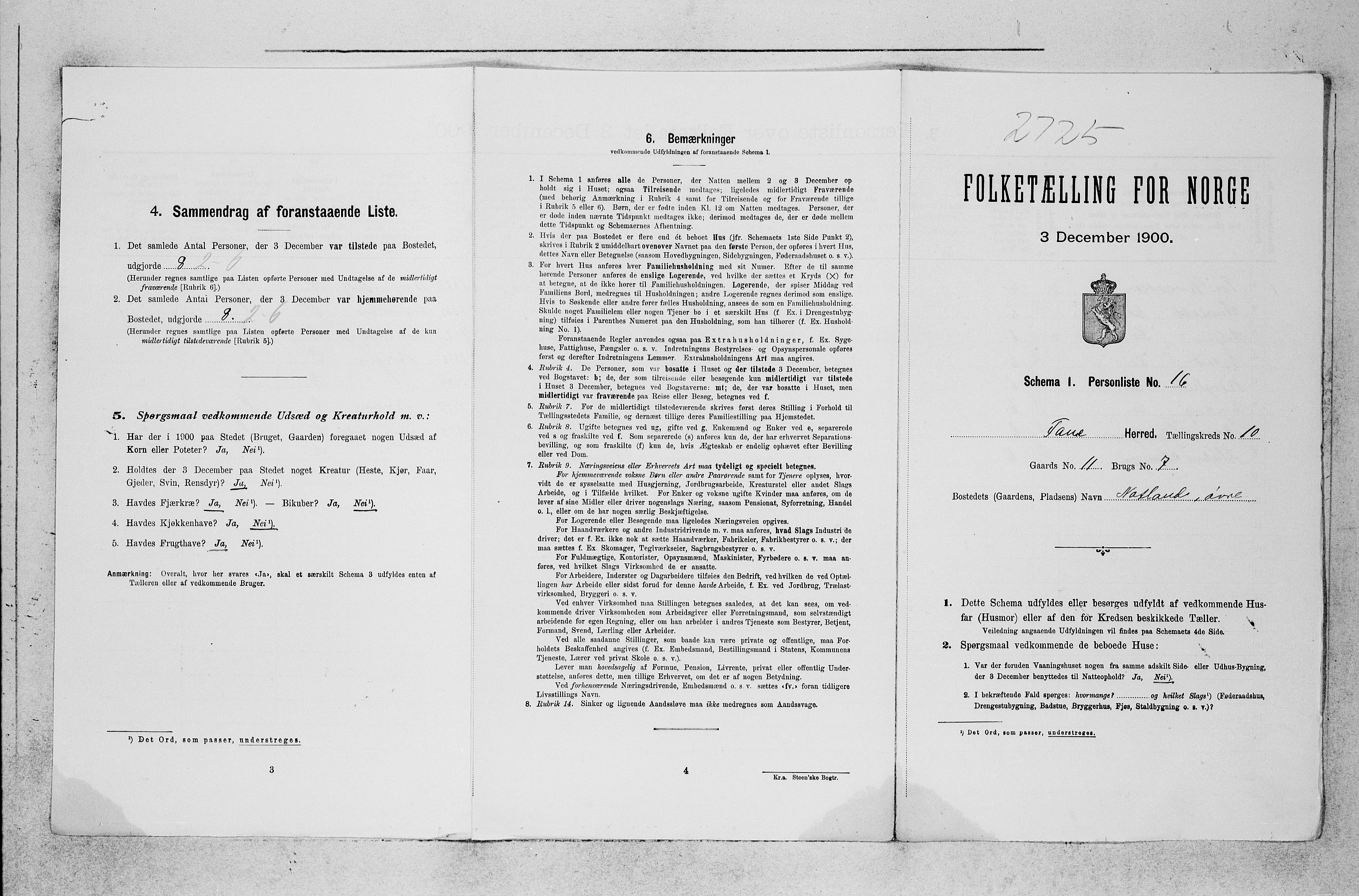 SAB, 1900 census for Fana, 1900, p. 1077