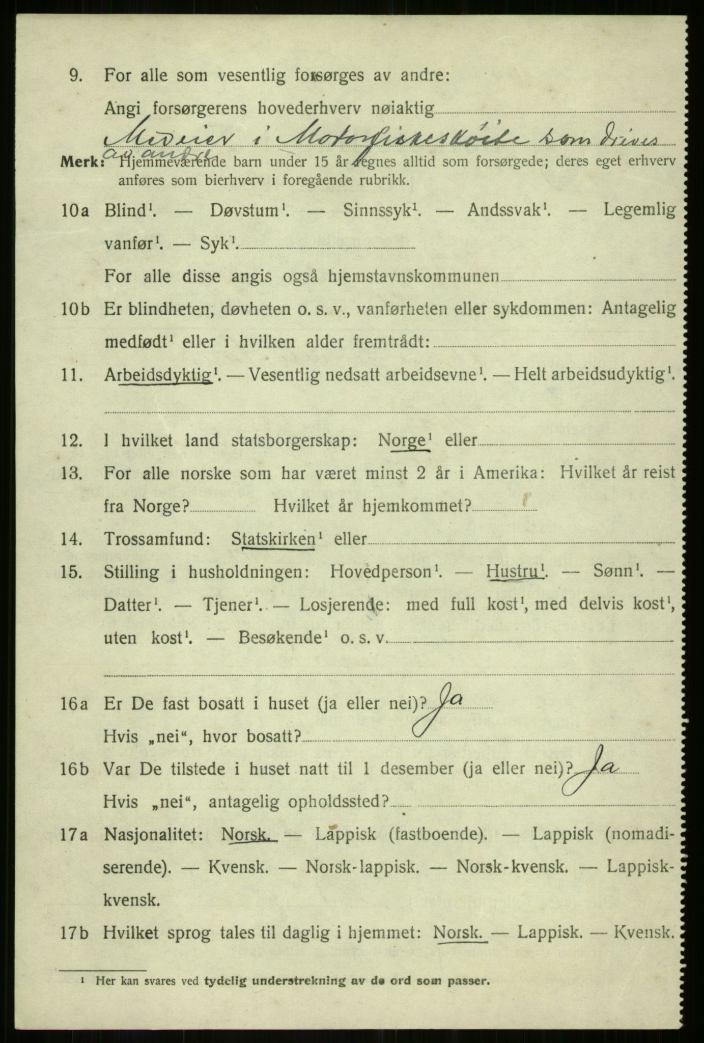 SATØ, 1920 census for Dyrøy, 1920, p. 3124