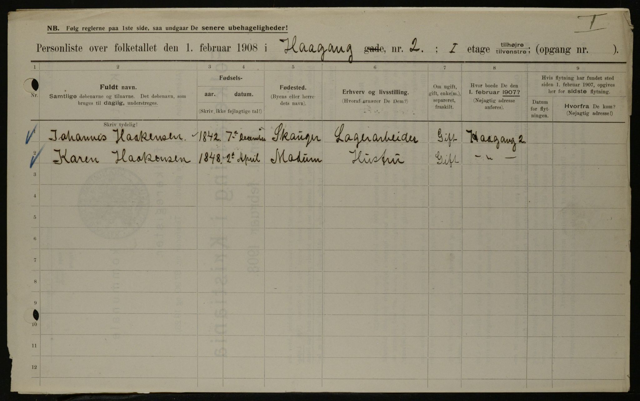 OBA, Municipal Census 1908 for Kristiania, 1908, p. 38405