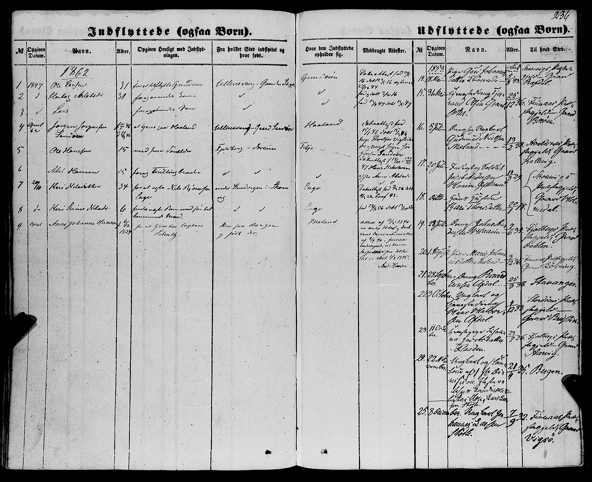 Etne sokneprestembete, AV/SAB-A-75001/H/Haa: Parish register (official) no. A 8, 1848-1862, p. 236