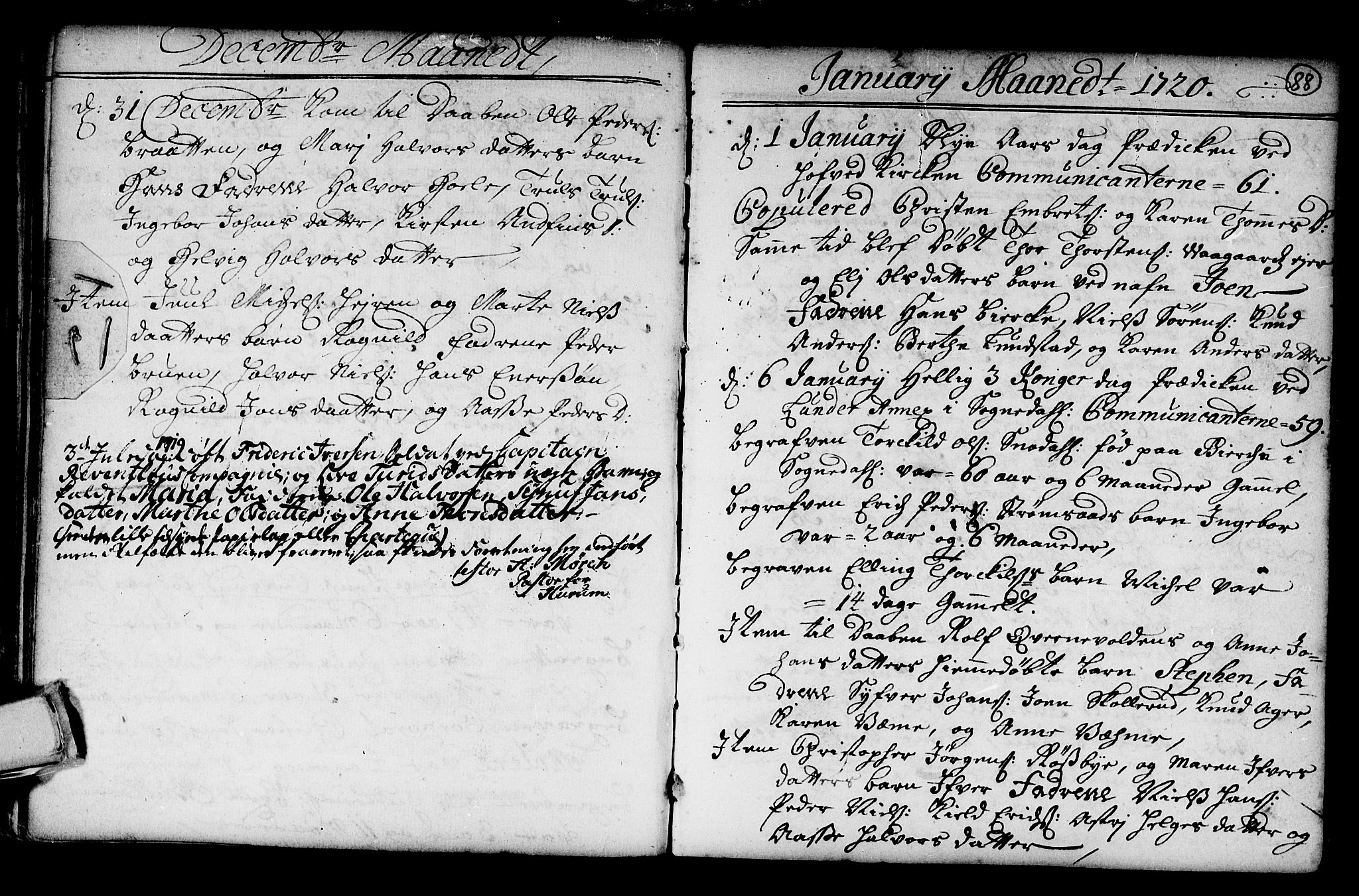 Norderhov kirkebøker, AV/SAKO-A-237/G/Ga/L0001: Parish register (copy) no. I 1, 1717-1725, p. 88