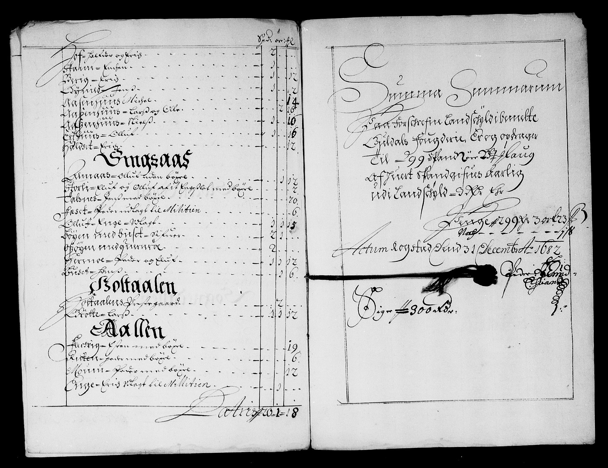 Rentekammeret inntil 1814, Reviderte regnskaper, Stiftamtstueregnskaper, Trondheim stiftamt og Nordland amt, RA/EA-6044/R/Rg/L0066: Trondheim stiftamt og Nordland amt, 1682