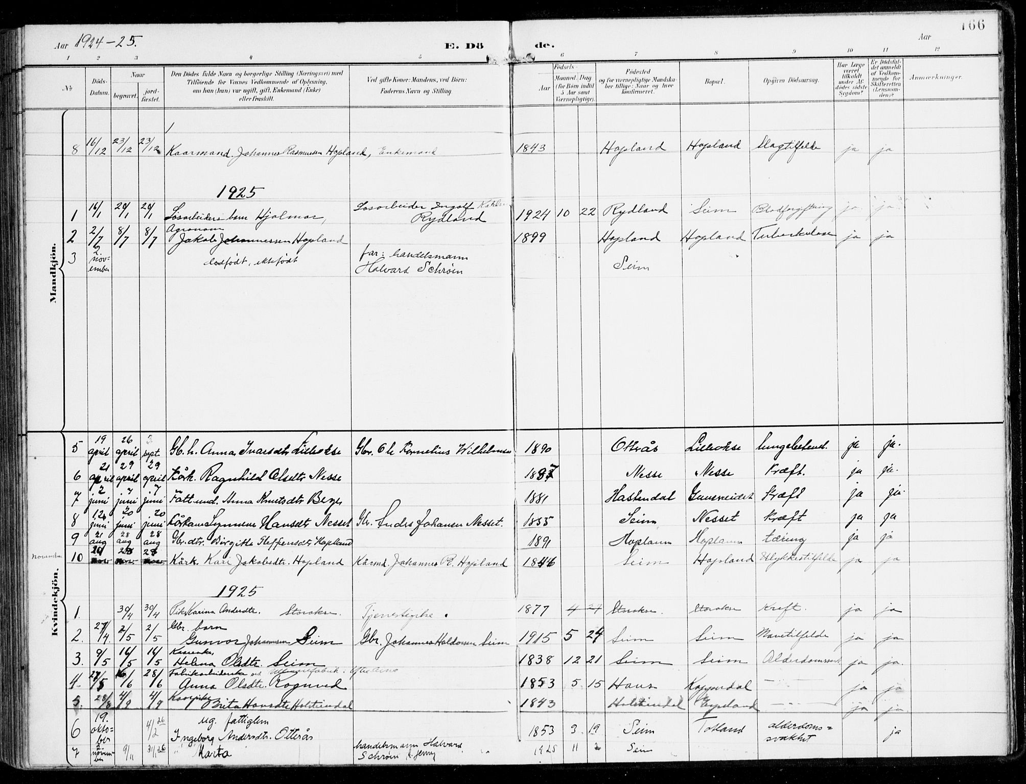 Alversund Sokneprestembete, SAB/A-73901/H/Ha/Haa/Haad/L0004: Parish register (official) no. D 4, 1898-1926, p. 166