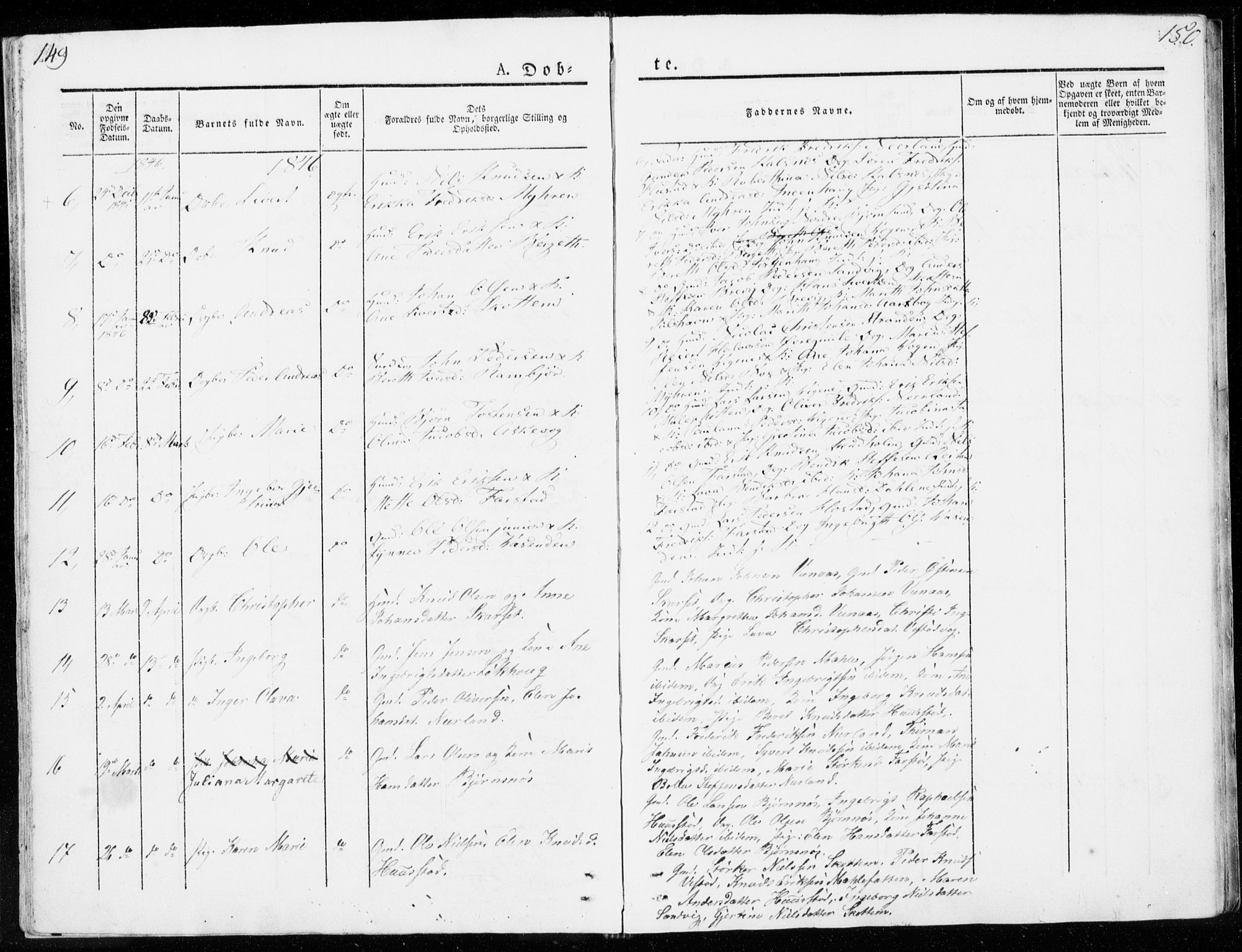 Ministerialprotokoller, klokkerbøker og fødselsregistre - Møre og Romsdal, AV/SAT-A-1454/566/L0766: Parish register (official) no. 566A05, 1842-1851, p. 149-150