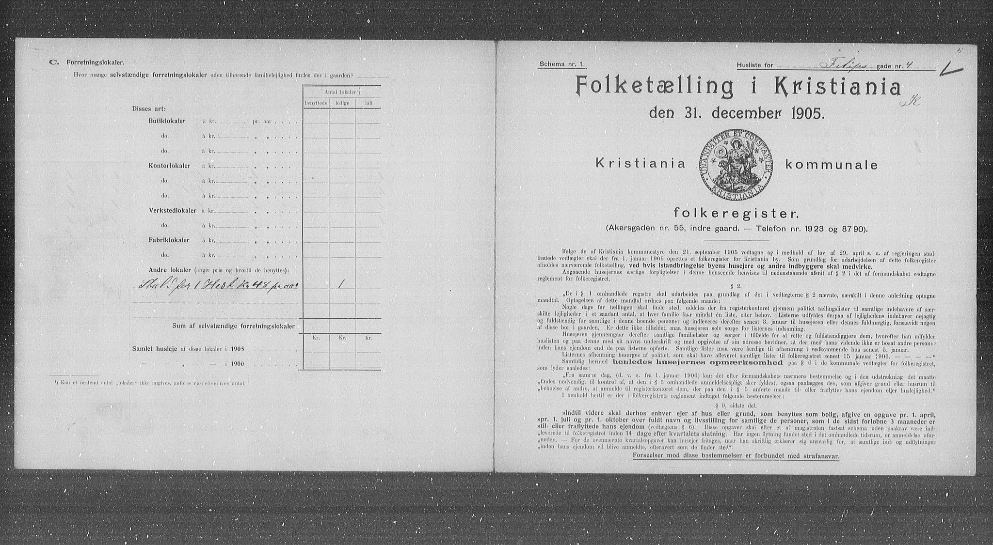 OBA, Municipal Census 1905 for Kristiania, 1905, p. 12497