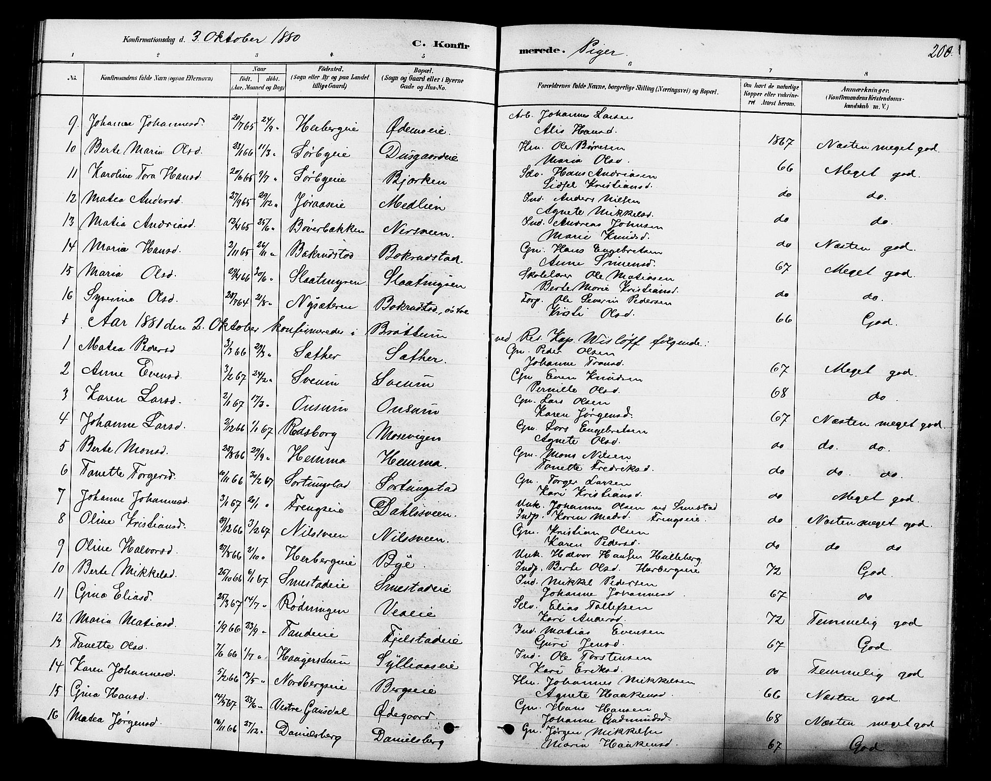 Ringsaker prestekontor, SAH/PREST-014/L/La/L0009: Parish register (copy) no. 9, 1879-1890, p. 200