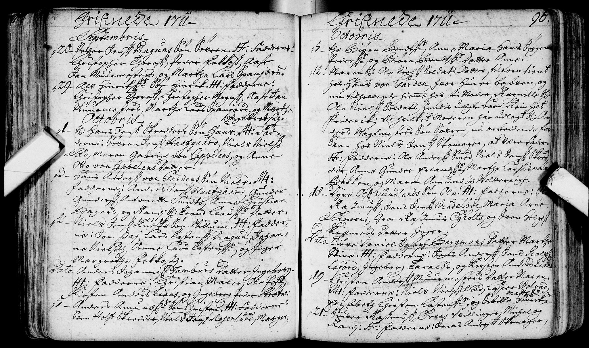 Bragernes kirkebøker, AV/SAKO-A-6/F/Fa/L0003: Parish register (official) no. I 3, 1706-1734, p. 96