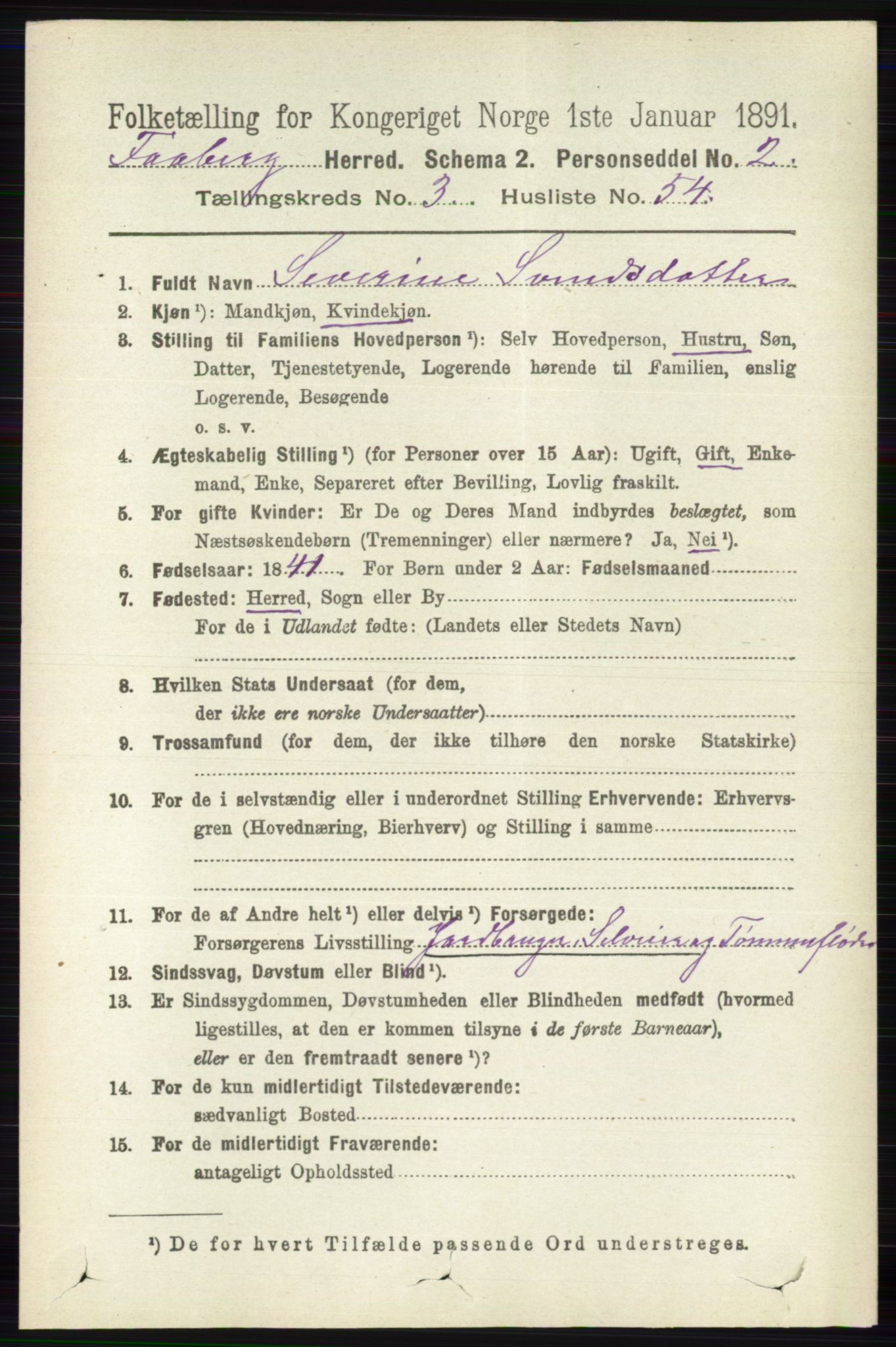 RA, 1891 census for 0524 Fåberg, 1891, p. 1159