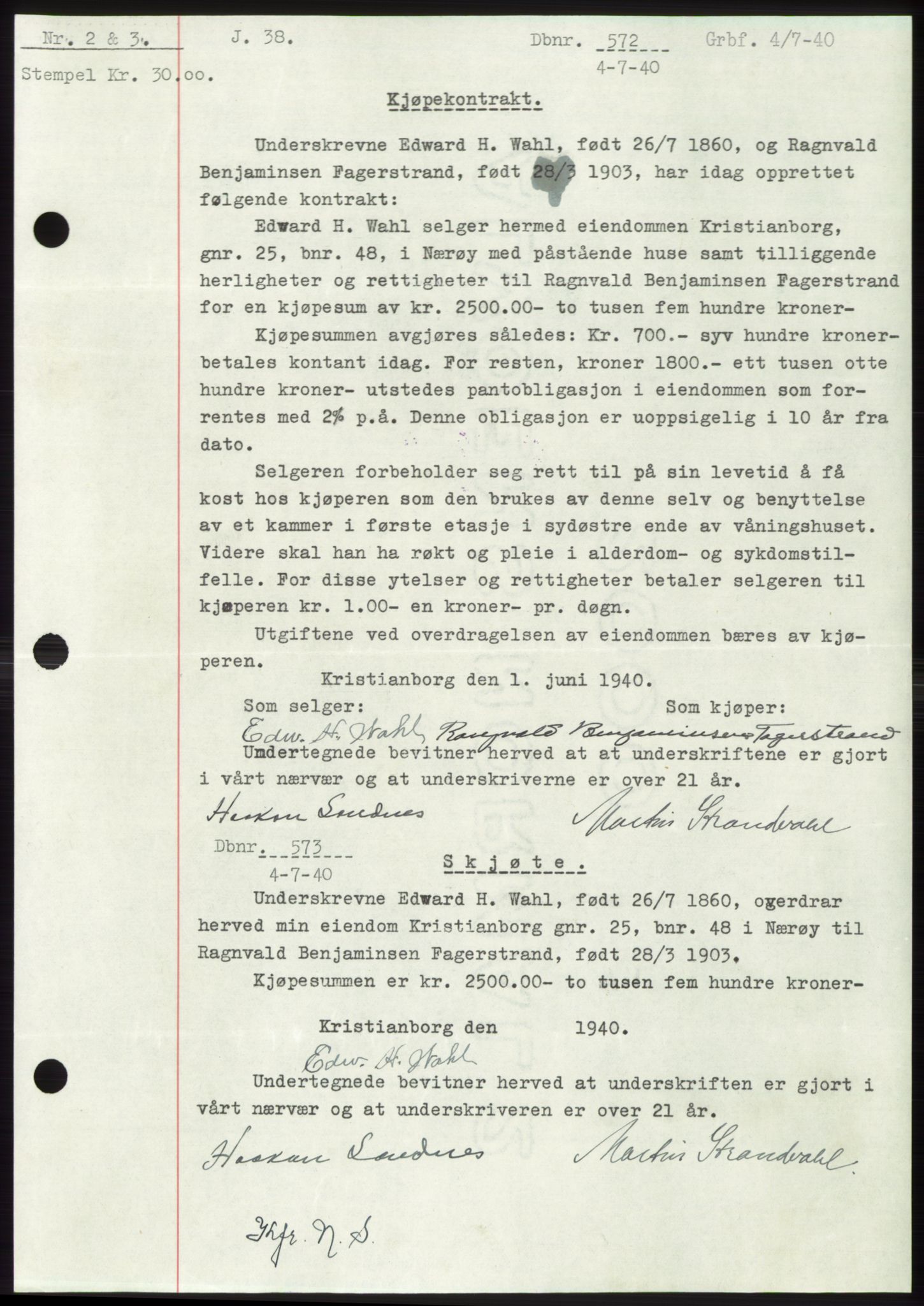 Namdal sorenskriveri, AV/SAT-A-4133/1/2/2C: Mortgage book no. -, 1940-1941, Deed date: 04.07.1940