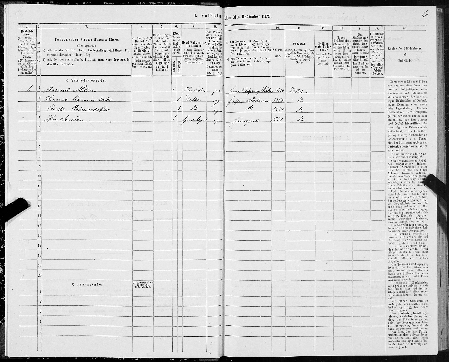 SAT, 1875 census for 1519P Volda, 1875, p. 5006