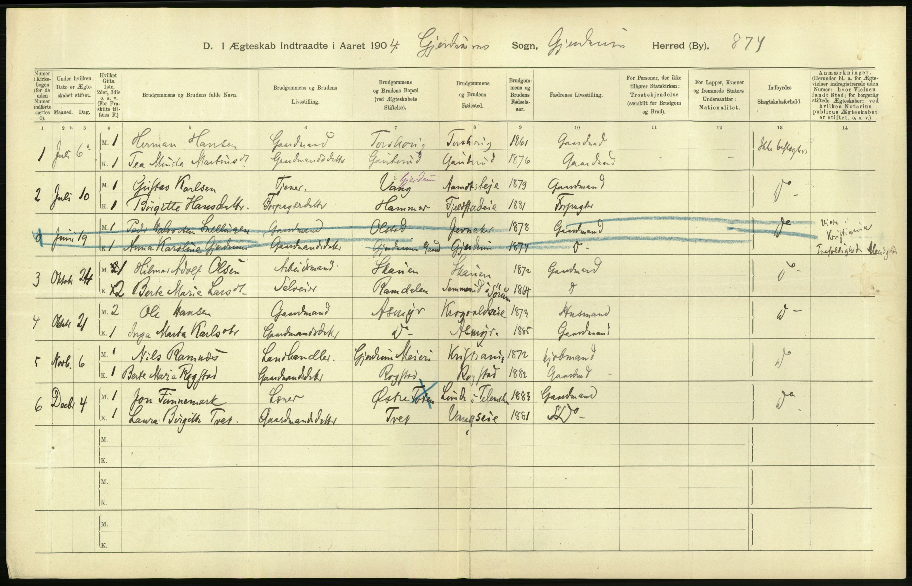 Statistisk sentralbyrå, Sosiodemografiske emner, Befolkning, AV/RA-S-2228/D/Df/Dfa/Dfab/L0002: Akershus amt: Fødte, gifte, døde, 1904, p. 478