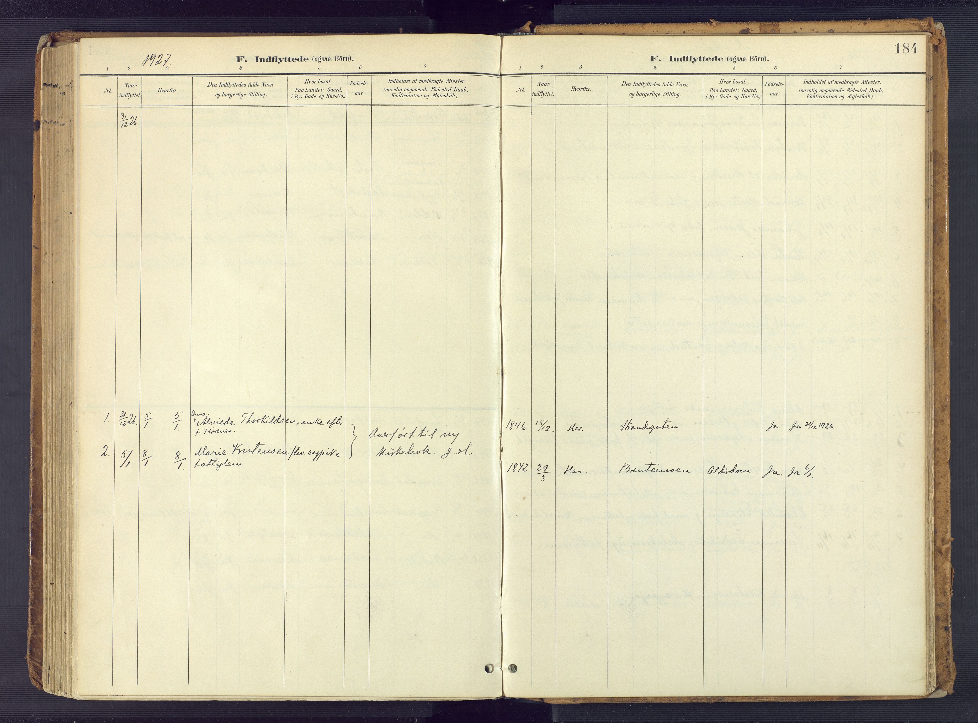 Vestre Moland sokneprestkontor, AV/SAK-1111-0046/F/Fa/Faa/L0002: Parish register (official) no. A 2, 1900-1926, p. 184