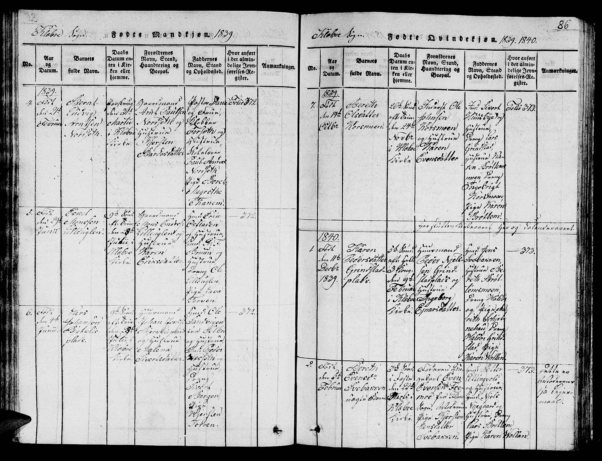 Ministerialprotokoller, klokkerbøker og fødselsregistre - Sør-Trøndelag, SAT/A-1456/618/L0450: Parish register (copy) no. 618C01, 1816-1865, p. 86