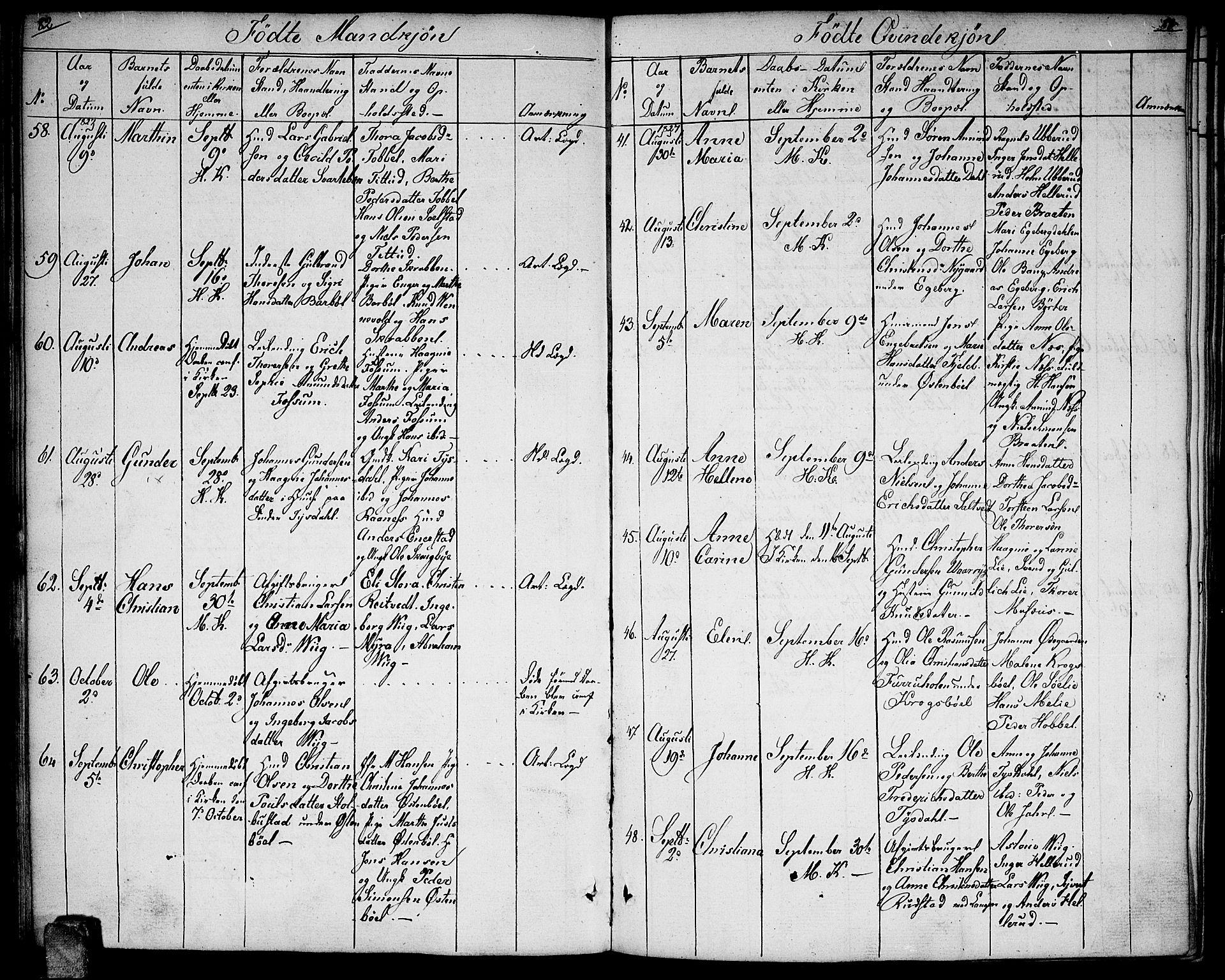 Enebakk prestekontor Kirkebøker, AV/SAO-A-10171c/F/Fa/L0007: Parish register (official) no. I 7, 1823-1832, p. 82-83