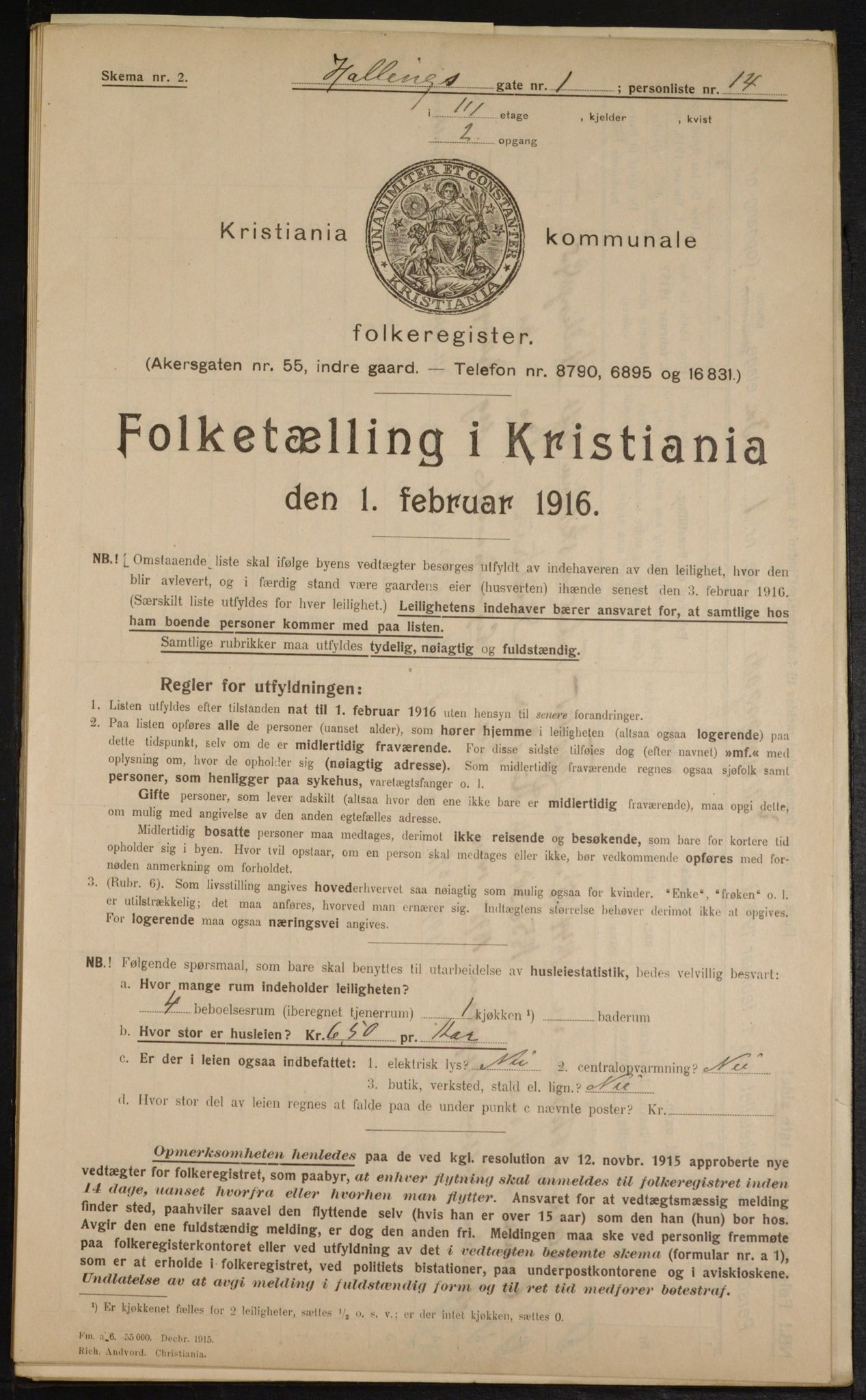 OBA, Municipal Census 1916 for Kristiania, 1916, p. 34587