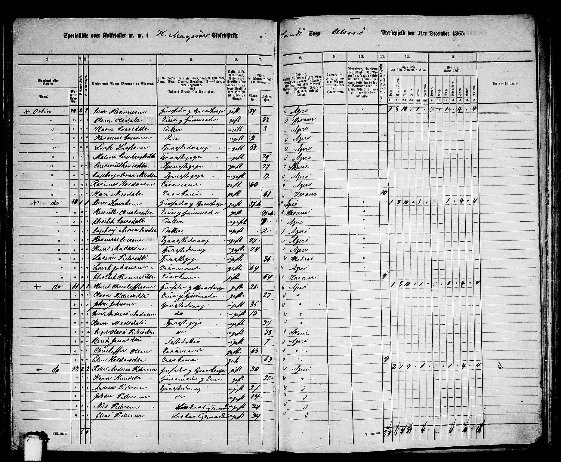 RA, 1865 census for Aukra, 1865, p. 106