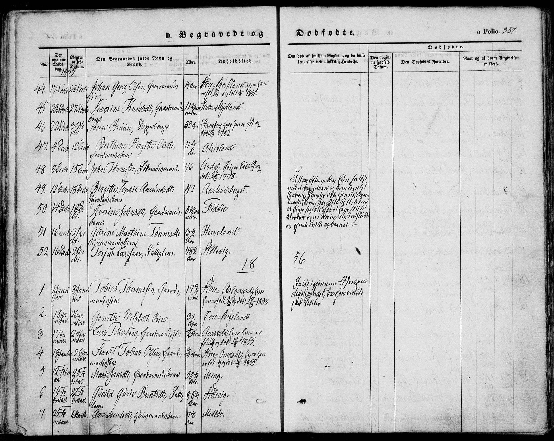 Sokndal sokneprestkontor, SAST/A-101808: Parish register (official) no. A 8.2, 1842-1857, p. 357
