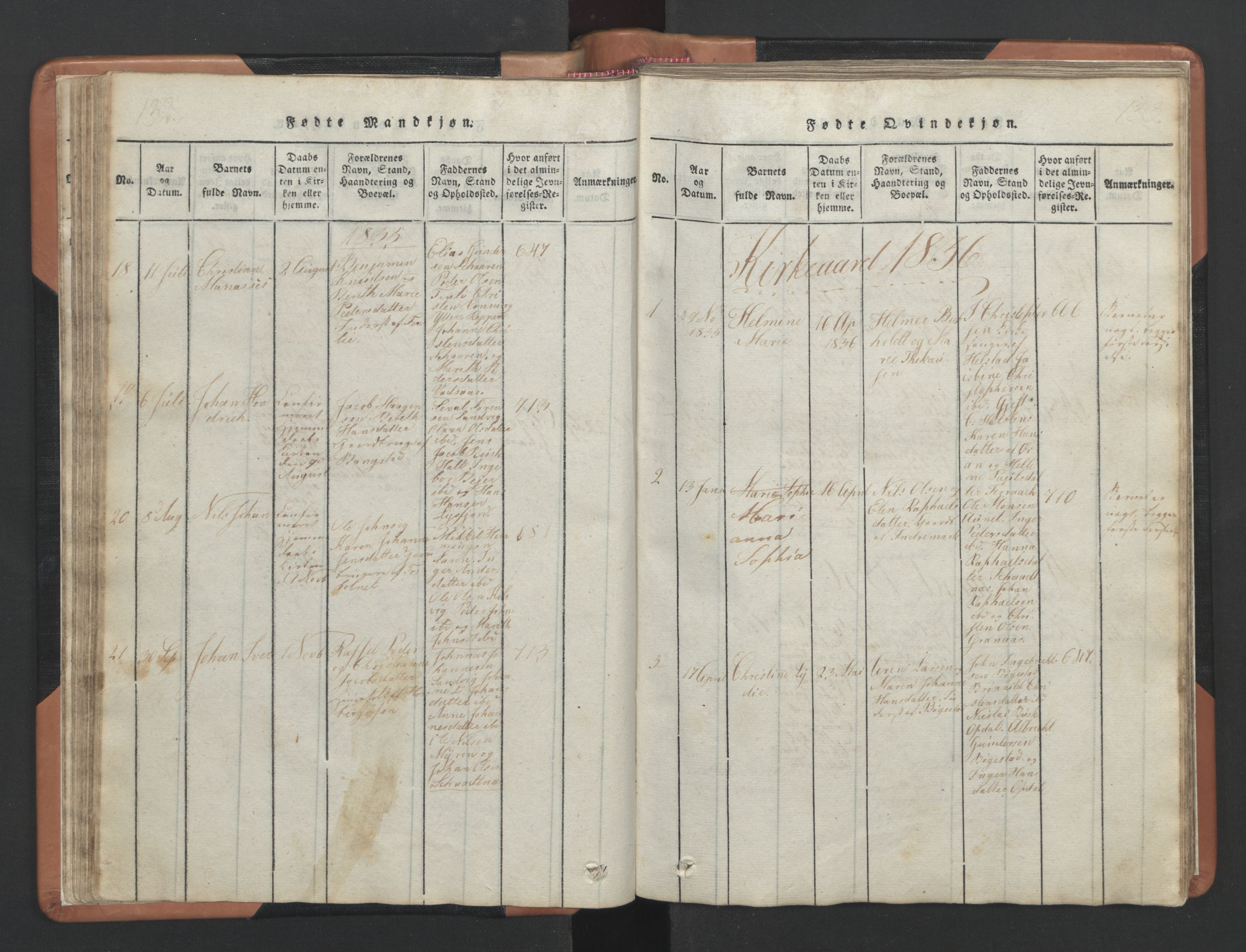 Ministerialprotokoller, klokkerbøker og fødselsregistre - Nordland, SAT/A-1459/810/L0157: Parish register (copy) no. 810C01, 1819-1842, p. 132-133