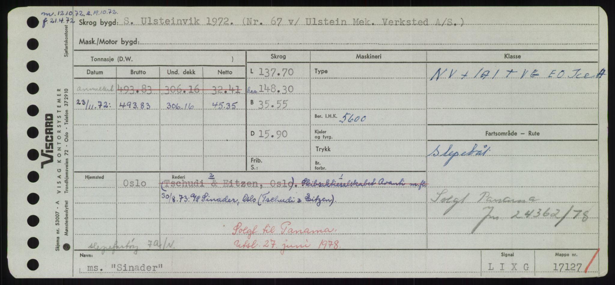 Sjøfartsdirektoratet med forløpere, Skipsmålingen, AV/RA-S-1627/H/Hd/L0033: Fartøy, Sevi-Sjø, p. 189