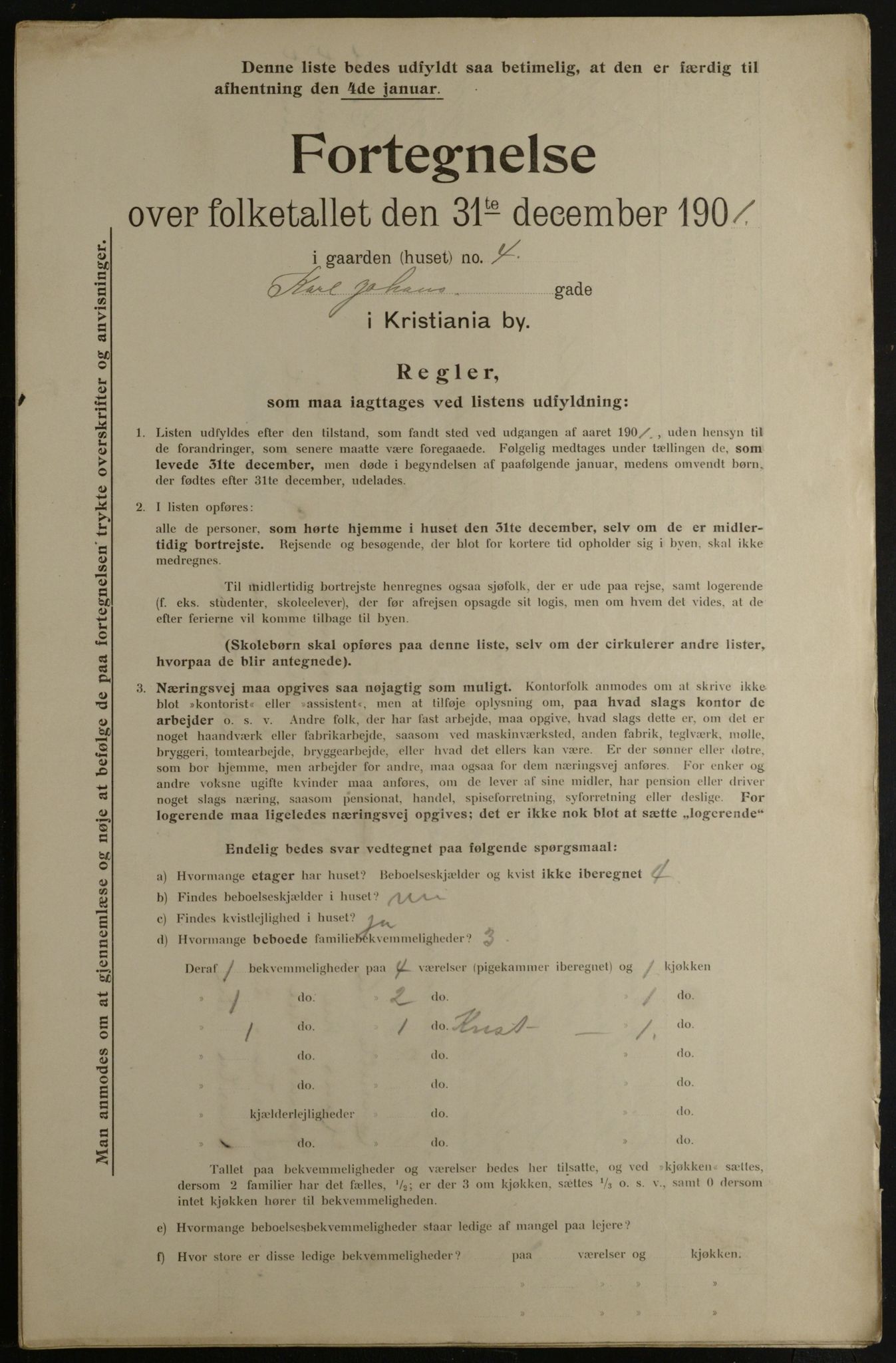 OBA, Municipal Census 1901 for Kristiania, 1901, p. 7591