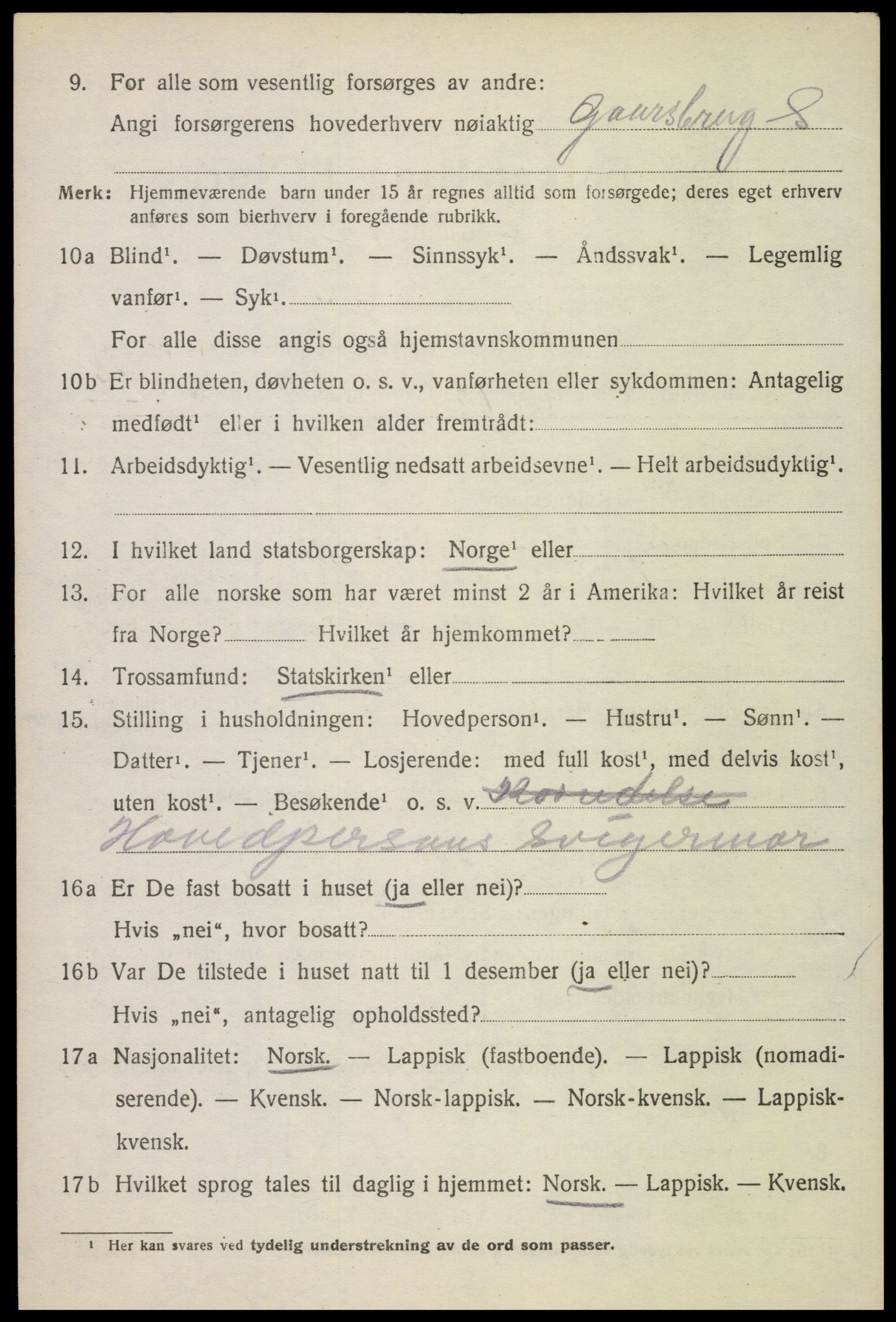 SAT, 1920 census for Hadsel, 1920, p. 19043