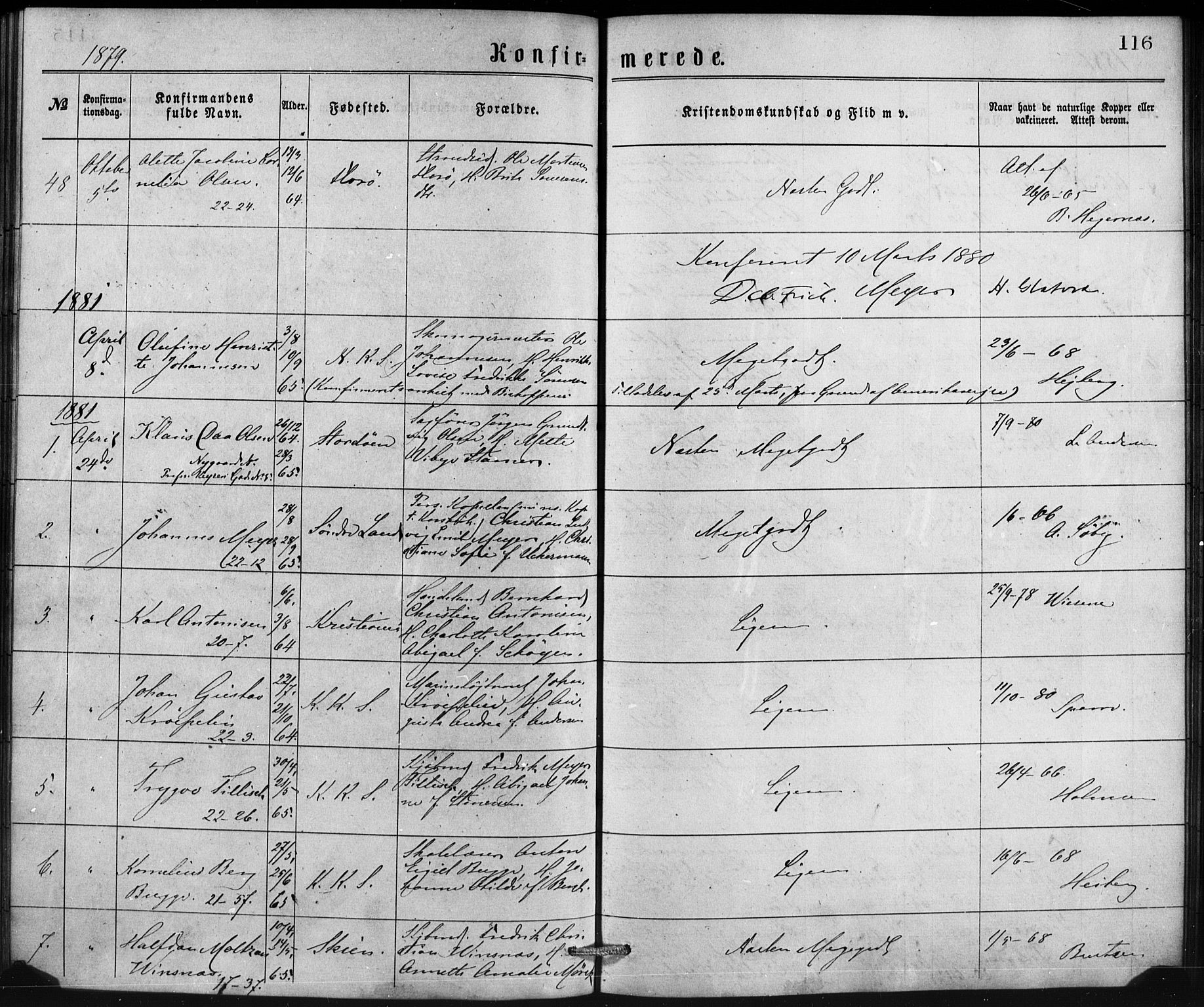 Korskirken sokneprestembete, SAB/A-76101/H/Haa/L0070: Curate's parish register no. A 5, 1869-1885, p. 116