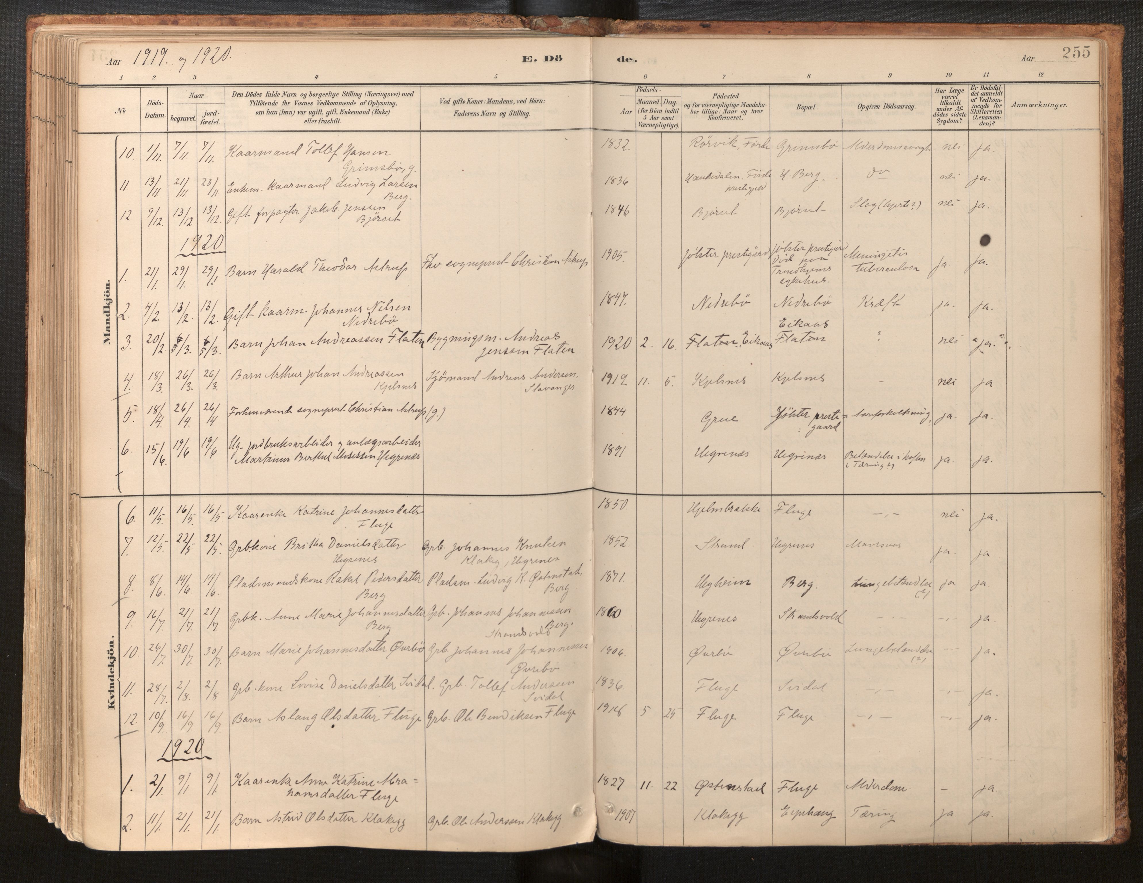 Jølster sokneprestembete, AV/SAB-A-80701/H/Haa/Haab/L0001: Parish register (official) no. B 1, 1882-1930, p. 255