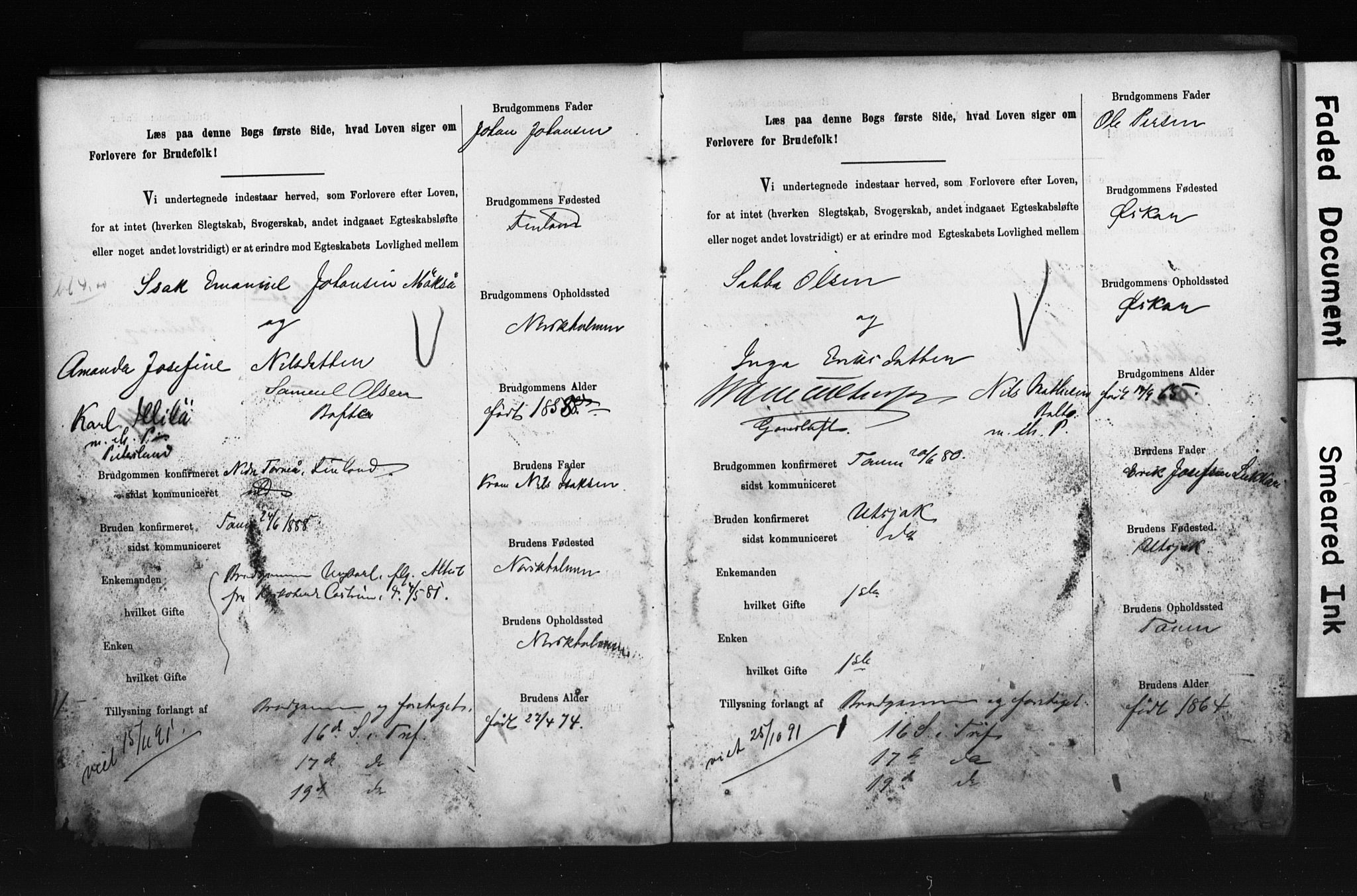 Tana sokneprestkontor, AV/SATØ-S-1334/I/Ib/L0037/0002: Banns register no. 37.2, 1891-1903