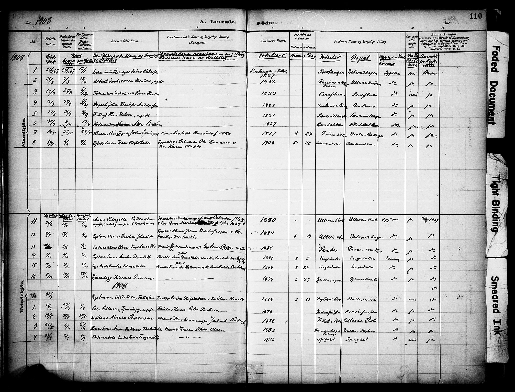 Sør-Odal prestekontor, AV/SAH-PREST-030/H/Ha/Haa/L0008: Parish register (official) no. 8, 1886-1922, p. 110