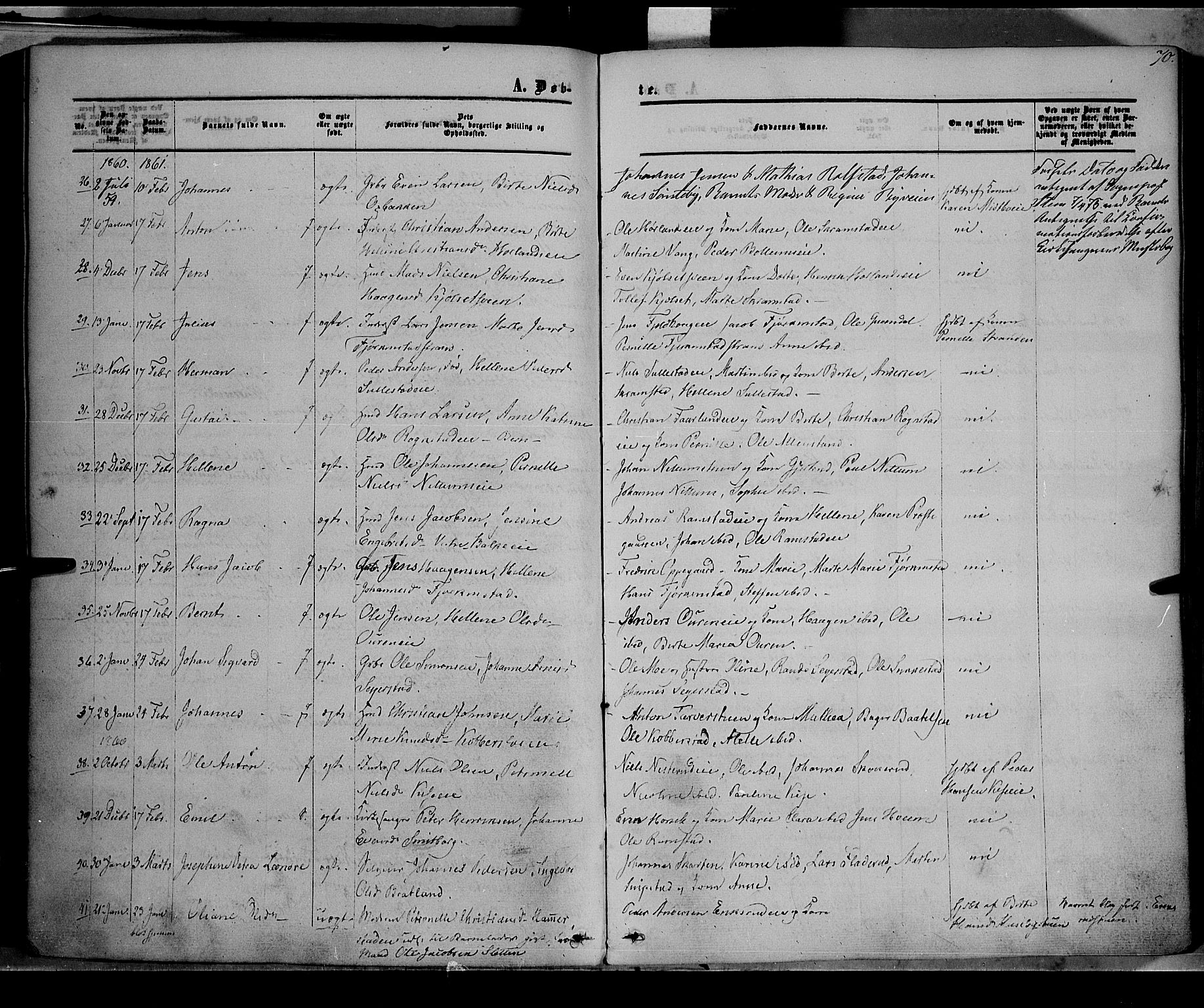 Østre Toten prestekontor, AV/SAH-PREST-104/H/Ha/Haa/L0004: Parish register (official) no. 4, 1857-1865, p. 70