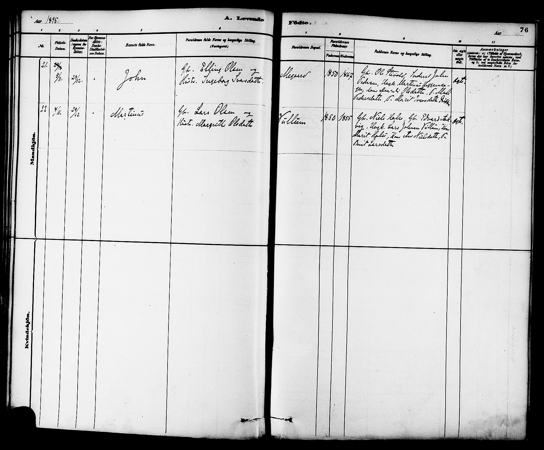 Ministerialprotokoller, klokkerbøker og fødselsregistre - Møre og Romsdal, SAT/A-1454/576/L0885: Parish register (official) no. 576A03, 1880-1898, p. 76