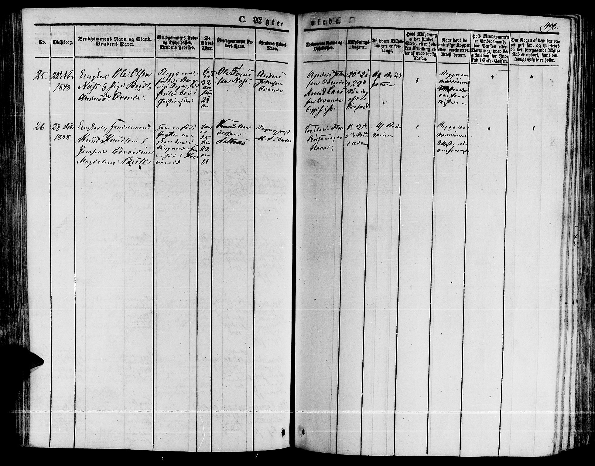 Ministerialprotokoller, klokkerbøker og fødselsregistre - Møre og Romsdal, AV/SAT-A-1454/592/L1024: Parish register (official) no. 592A03 /1, 1831-1849, p. 498