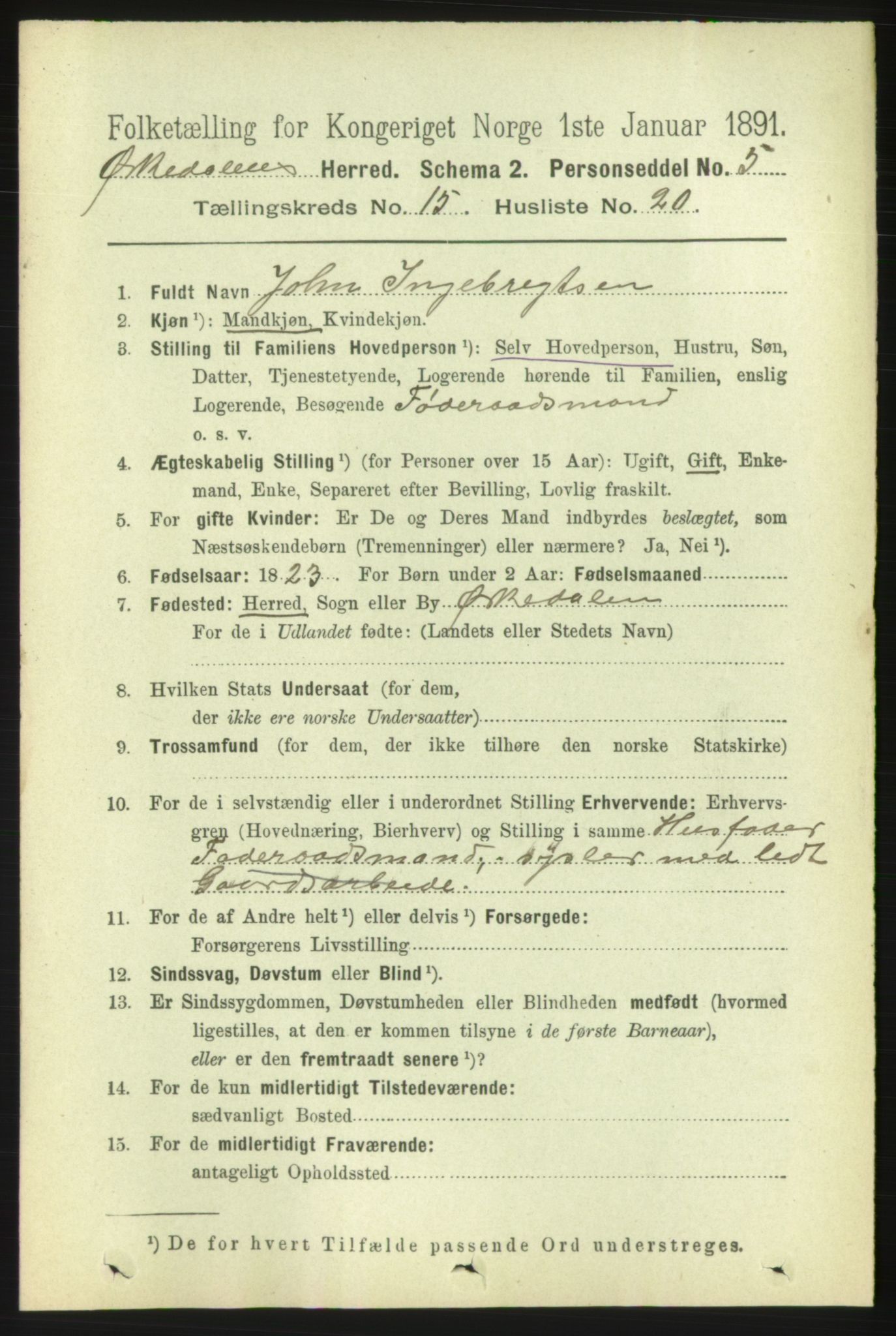 RA, 1891 census for 1638 Orkdal, 1891, p. 7031