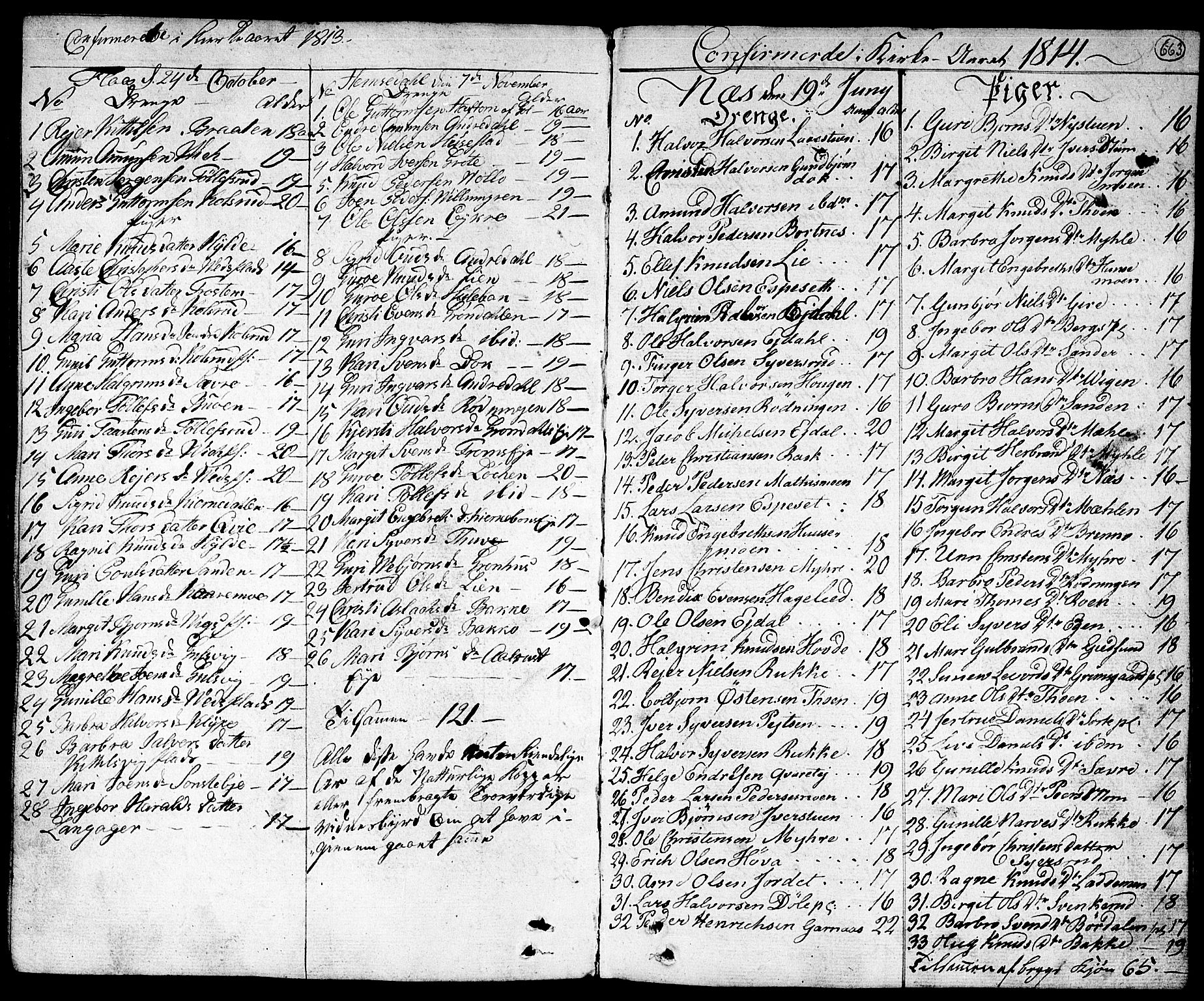 Nes kirkebøker, SAKO/A-236/F/Fa/L0006: Parish register (official) no. 6, 1808-1814, p. 662-663