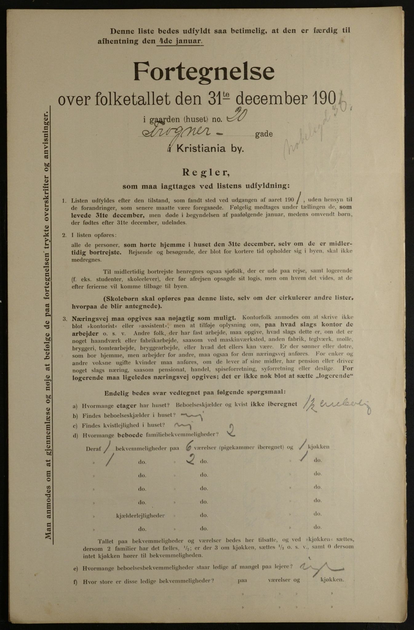 OBA, Municipal Census 1901 for Kristiania, 1901, p. 10945